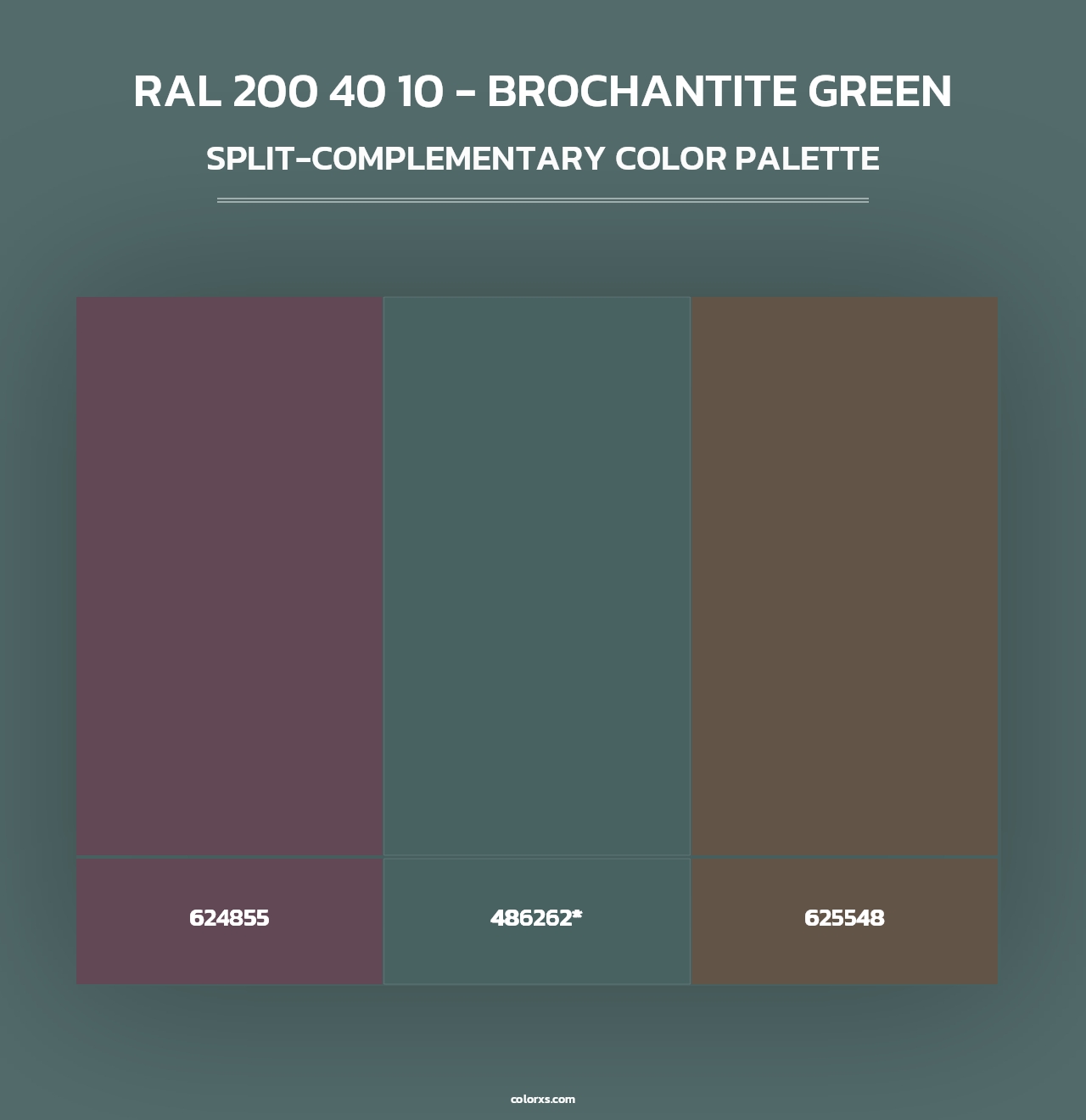 RAL 200 40 10 - Brochantite Green - Split-Complementary Color Palette