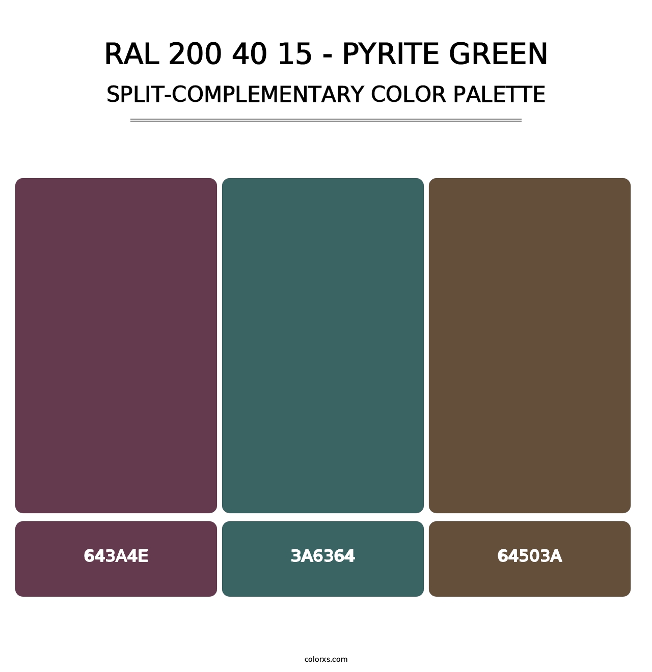 RAL 200 40 15 - Pyrite Green - Split-Complementary Color Palette
