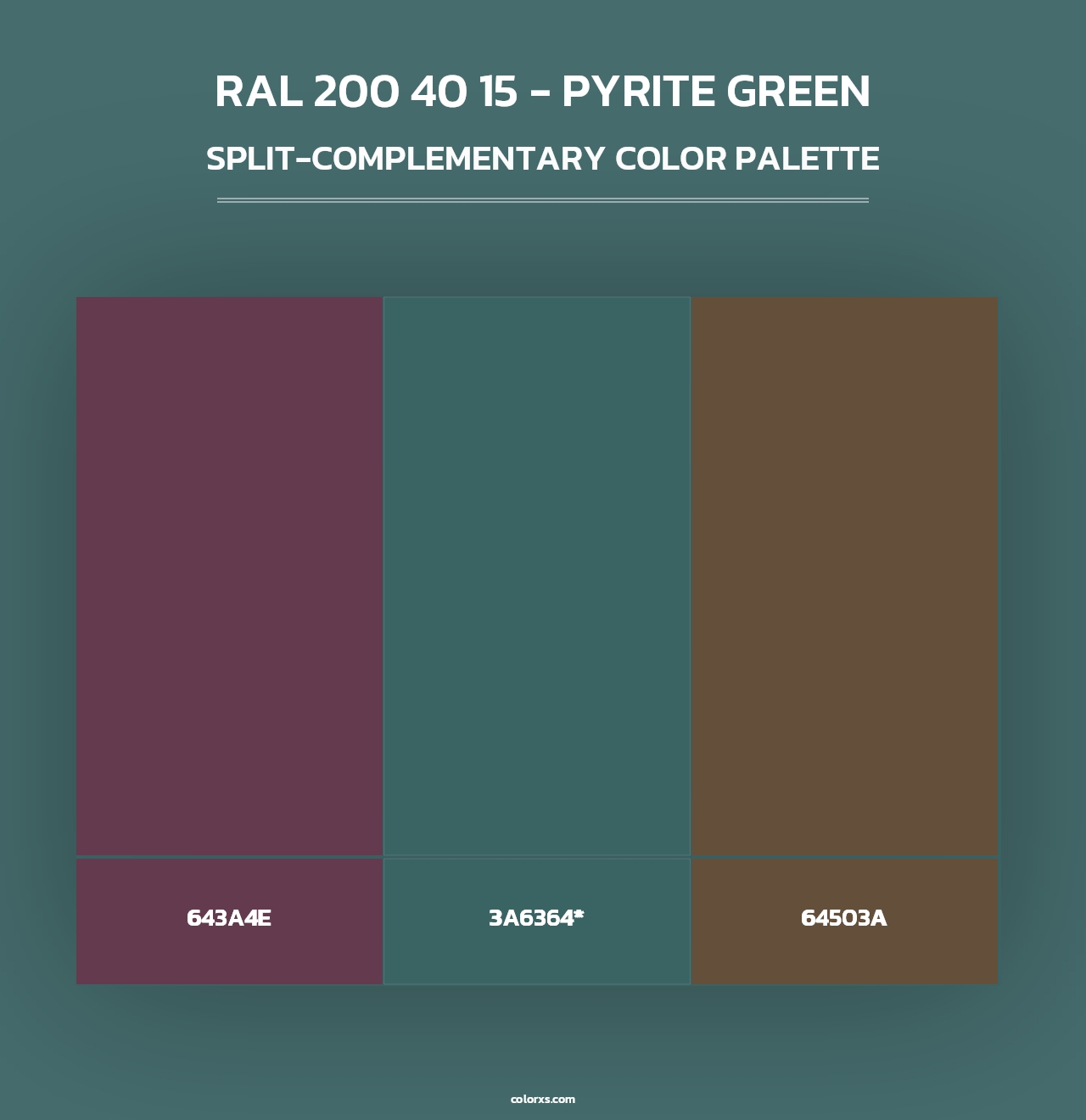 RAL 200 40 15 - Pyrite Green - Split-Complementary Color Palette