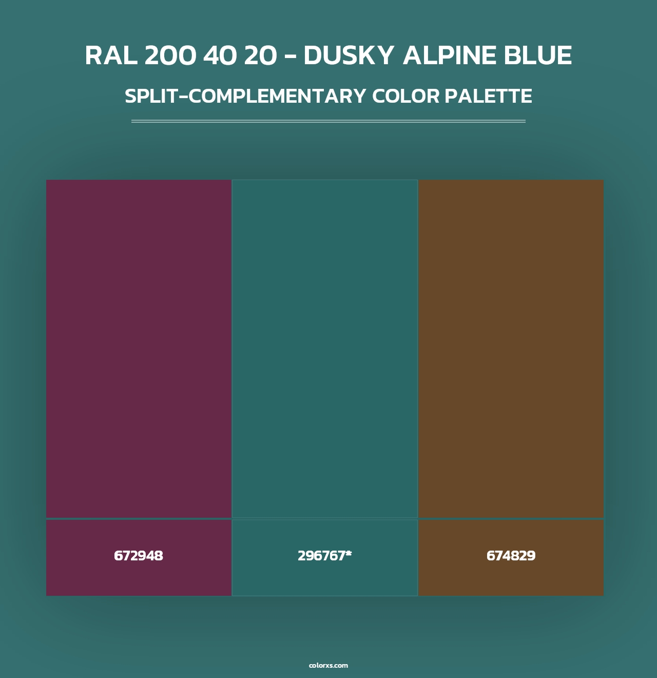RAL 200 40 20 - Dusky Alpine Blue - Split-Complementary Color Palette