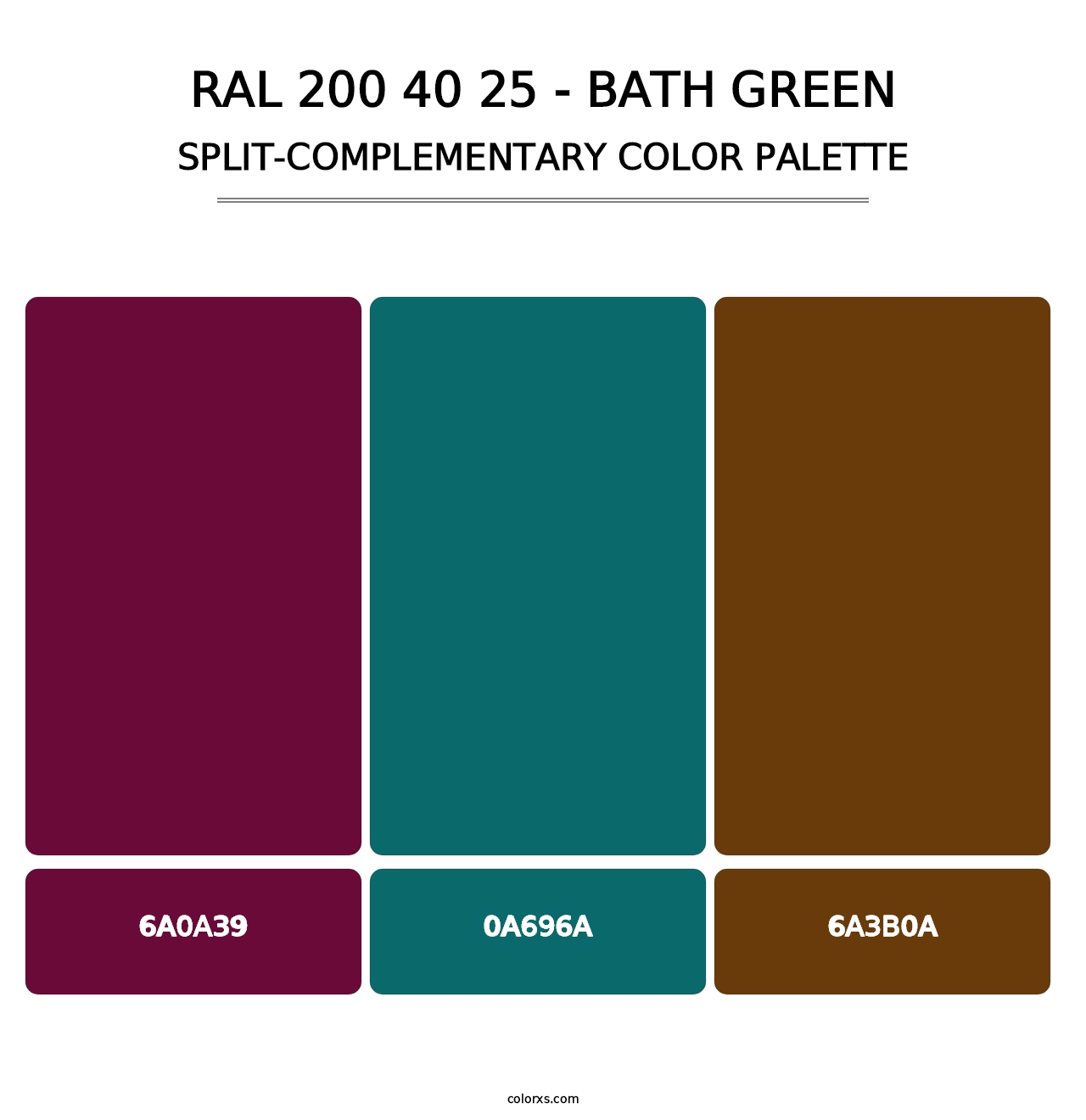 RAL 200 40 25 - Bath Green - Split-Complementary Color Palette
