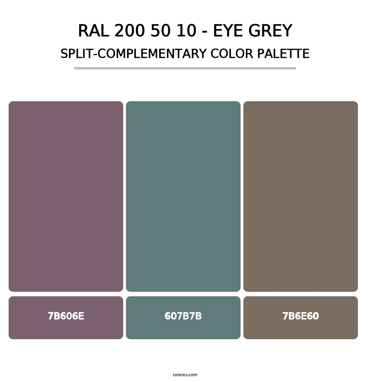 RAL 200 50 10 - Eye Grey - Split-Complementary Color Palette