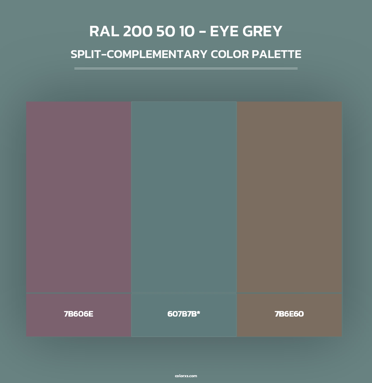 RAL 200 50 10 - Eye Grey - Split-Complementary Color Palette