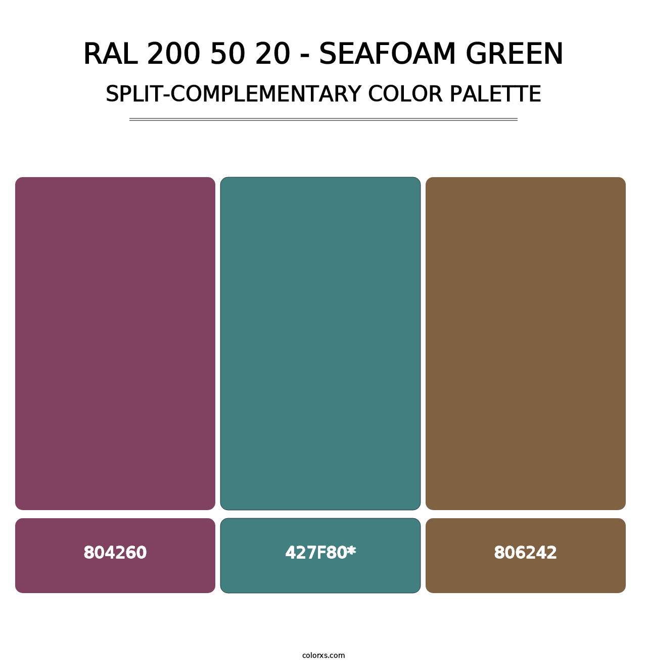RAL 200 50 20 - Seafoam Green - Split-Complementary Color Palette