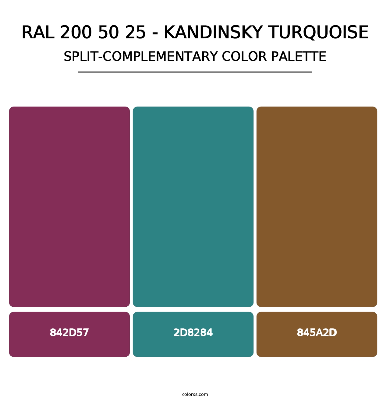 RAL 200 50 25 - Kandinsky Turquoise - Split-Complementary Color Palette