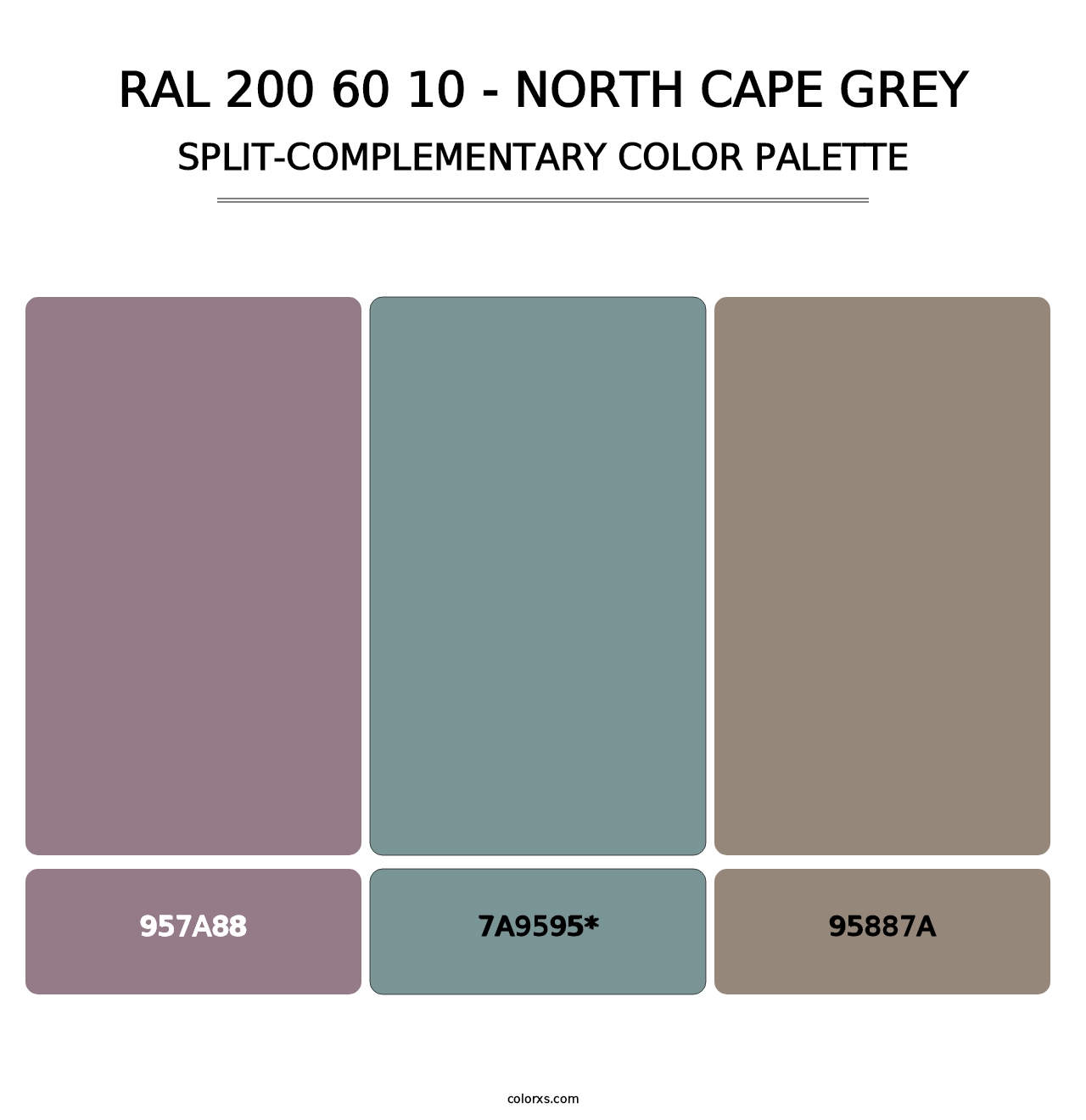 RAL 200 60 10 - North Cape Grey - Split-Complementary Color Palette