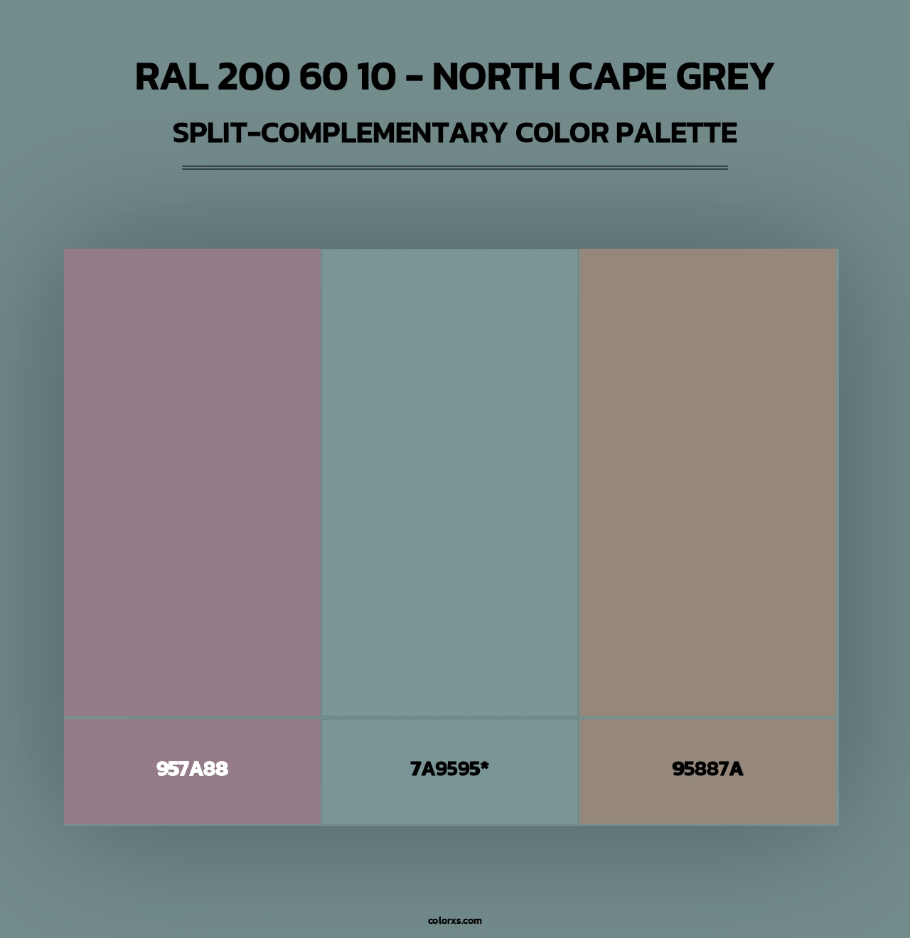 RAL 200 60 10 - North Cape Grey - Split-Complementary Color Palette