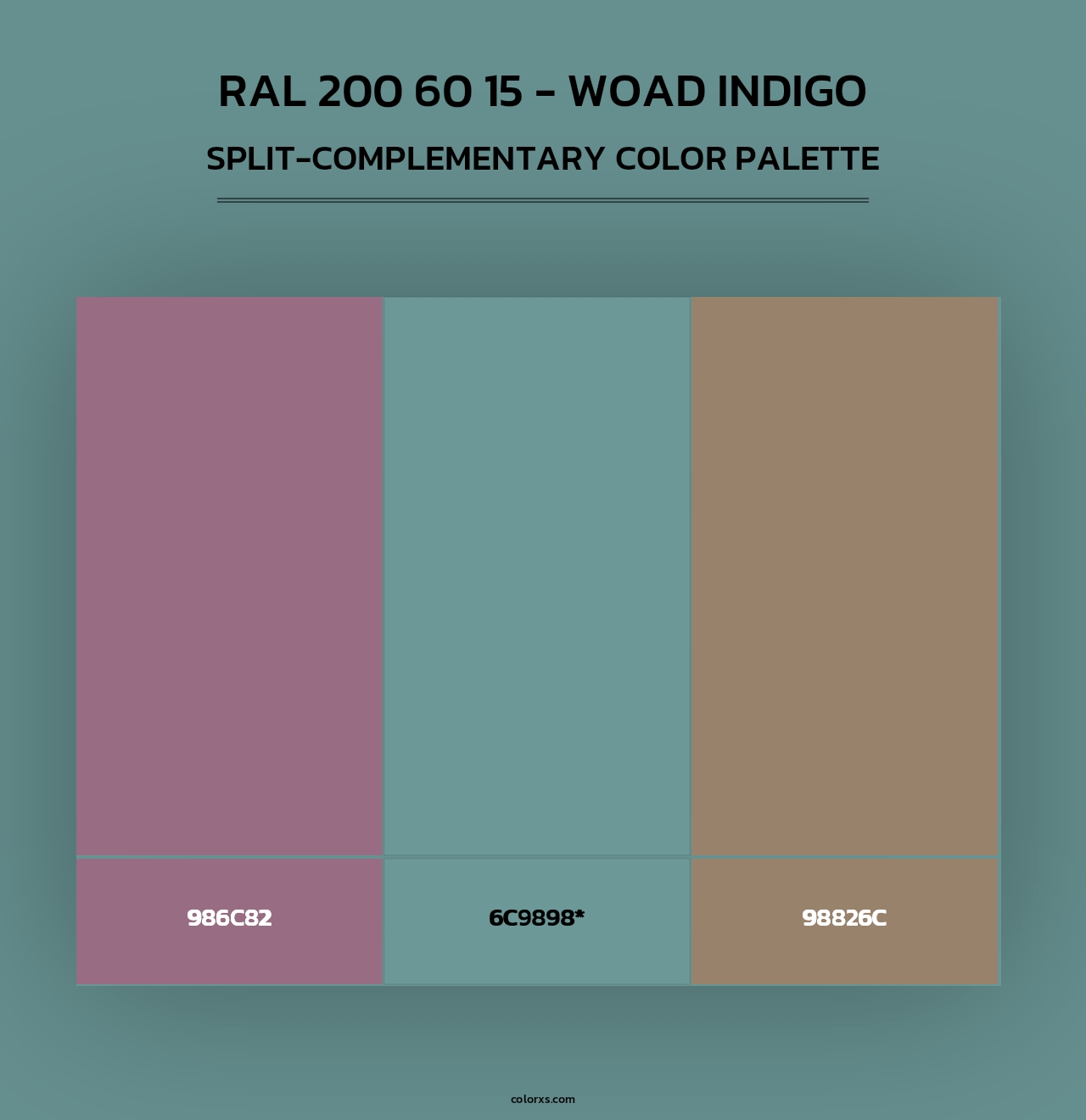 RAL 200 60 15 - Woad Indigo - Split-Complementary Color Palette