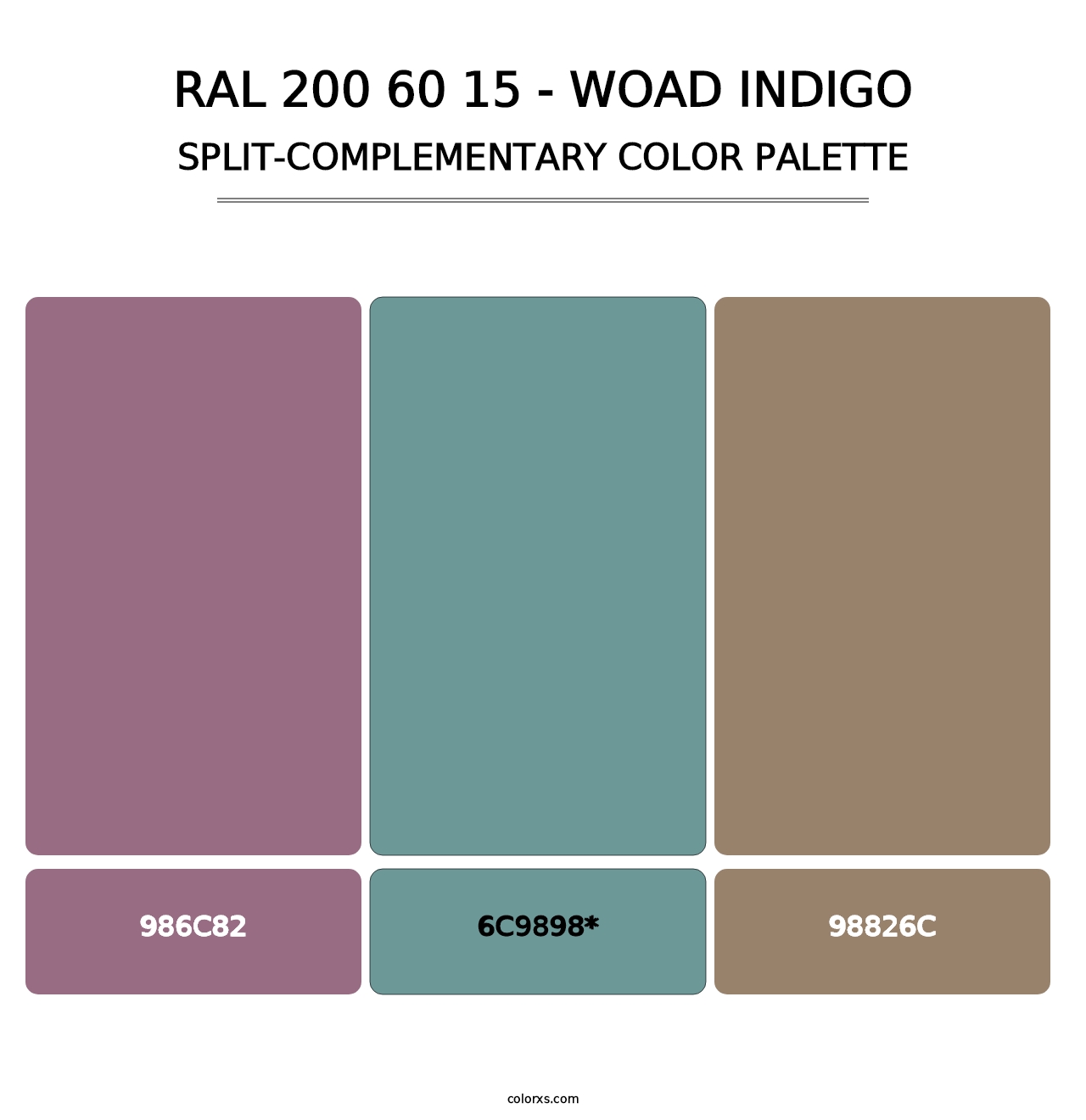 RAL 200 60 15 - Woad Indigo - Split-Complementary Color Palette