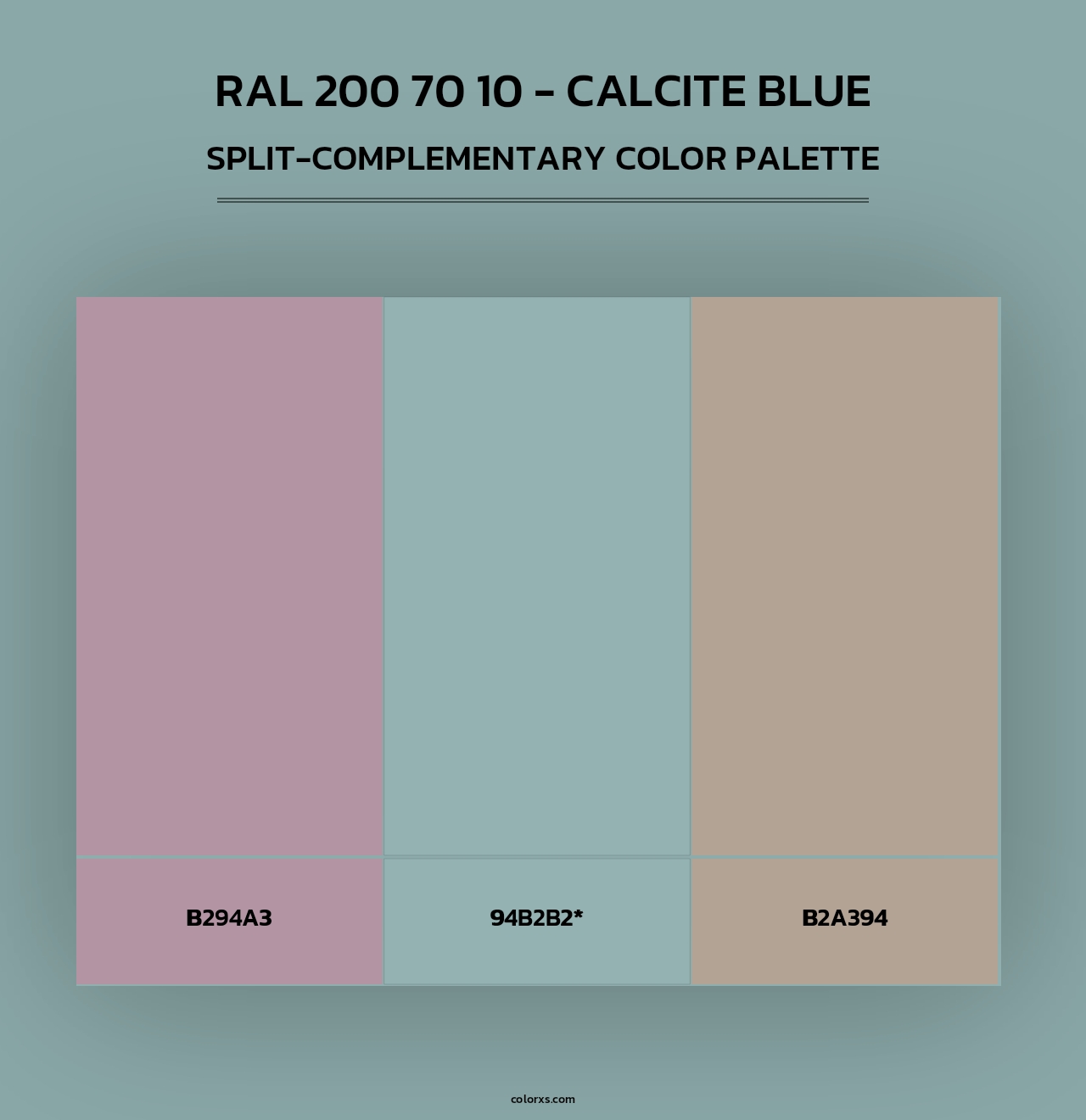 RAL 200 70 10 - Calcite Blue - Split-Complementary Color Palette