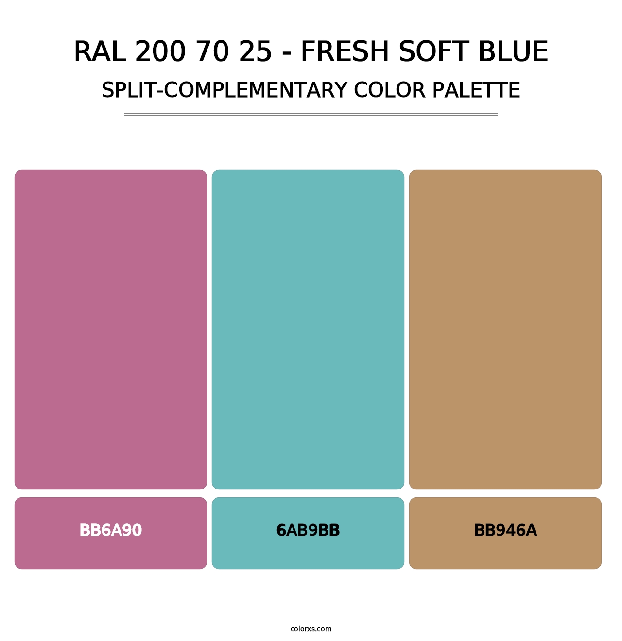 RAL 200 70 25 - Fresh Soft Blue - Split-Complementary Color Palette