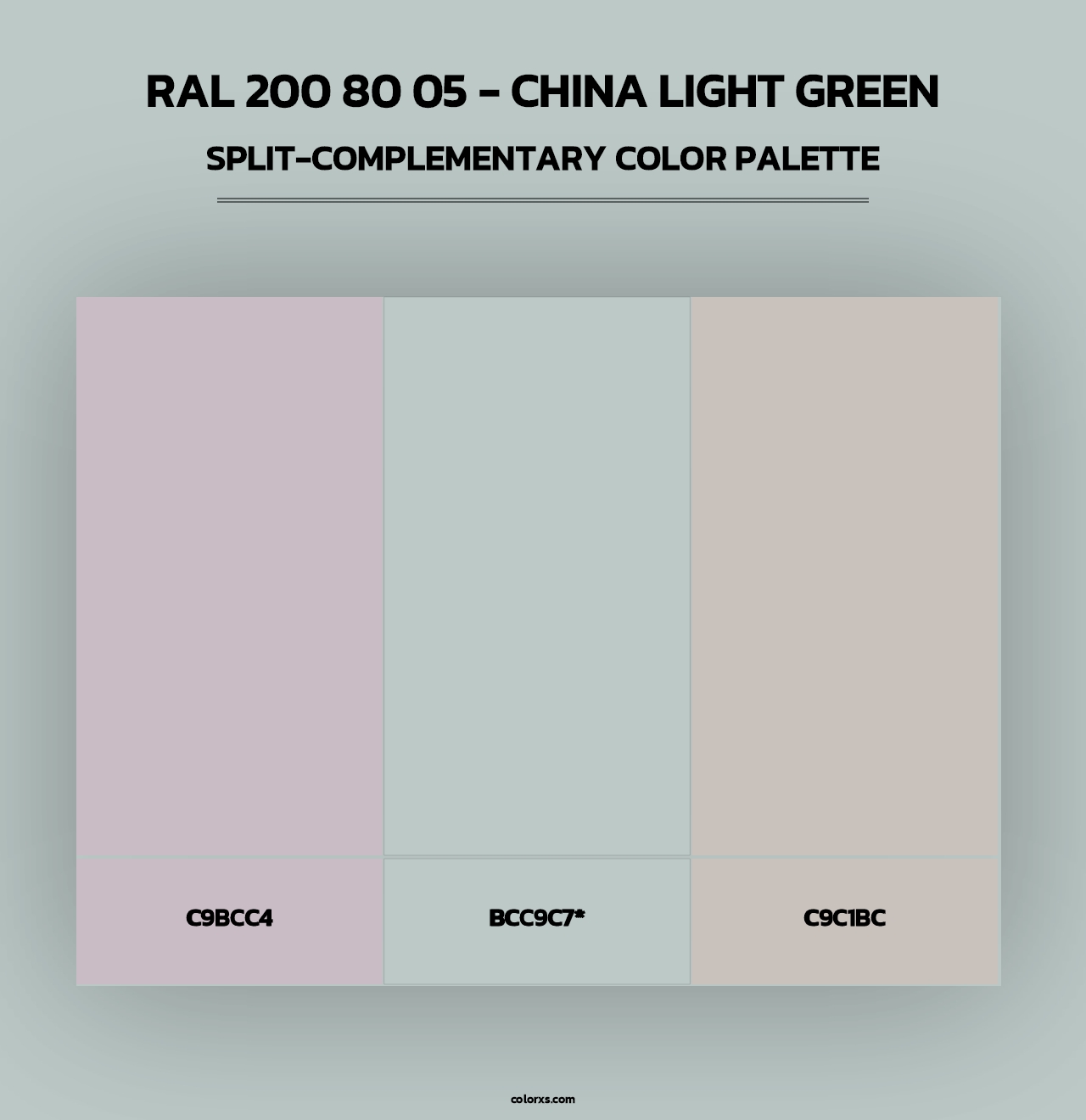 RAL 200 80 05 - China Light Green - Split-Complementary Color Palette