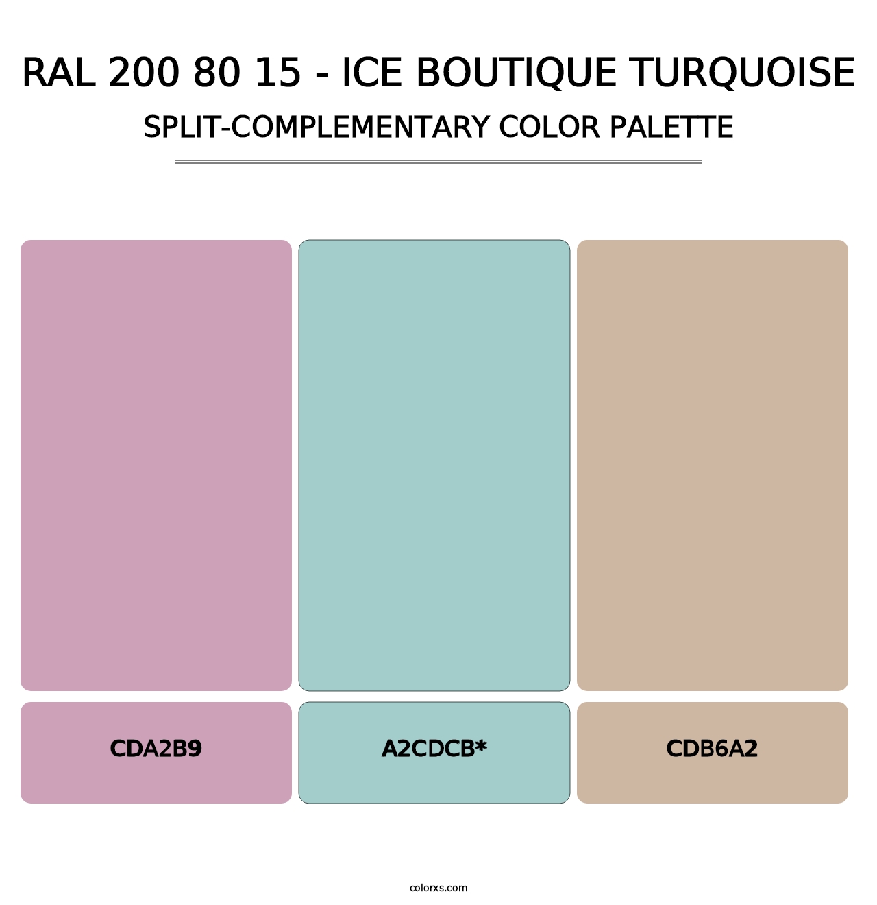 RAL 200 80 15 - Ice Boutique Turquoise - Split-Complementary Color Palette