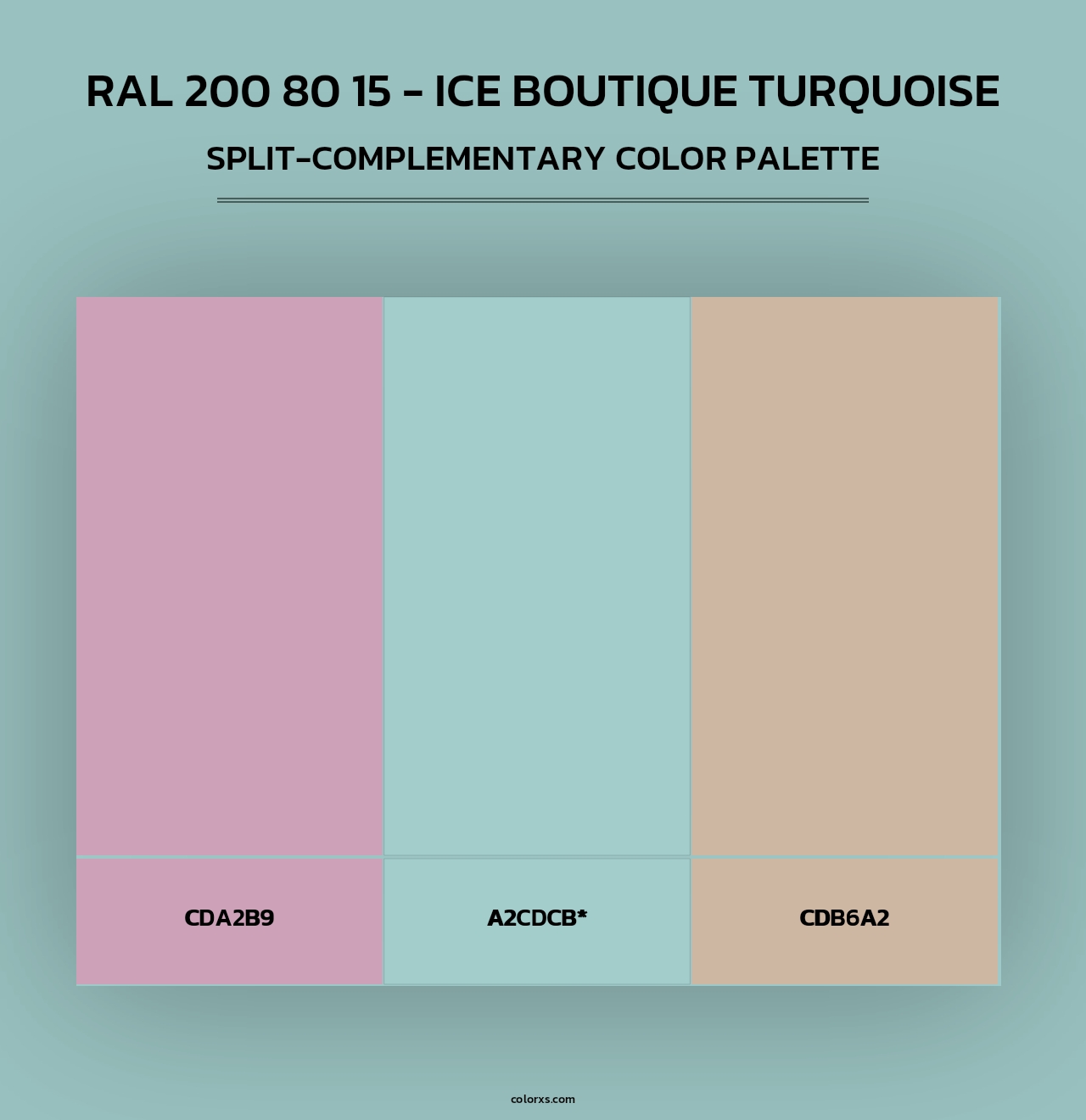 RAL 200 80 15 - Ice Boutique Turquoise - Split-Complementary Color Palette