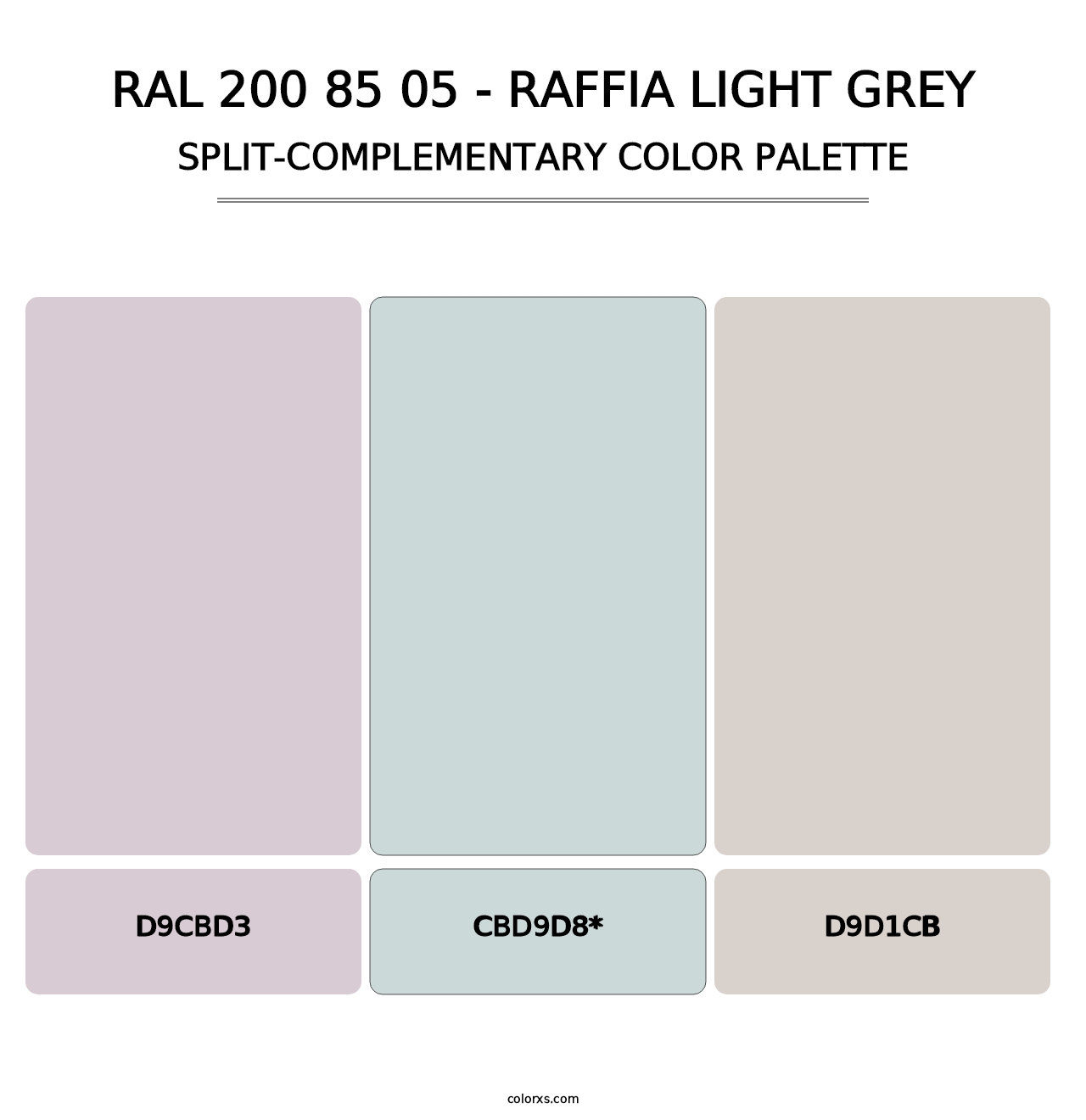 RAL 200 85 05 - Raffia Light Grey - Split-Complementary Color Palette