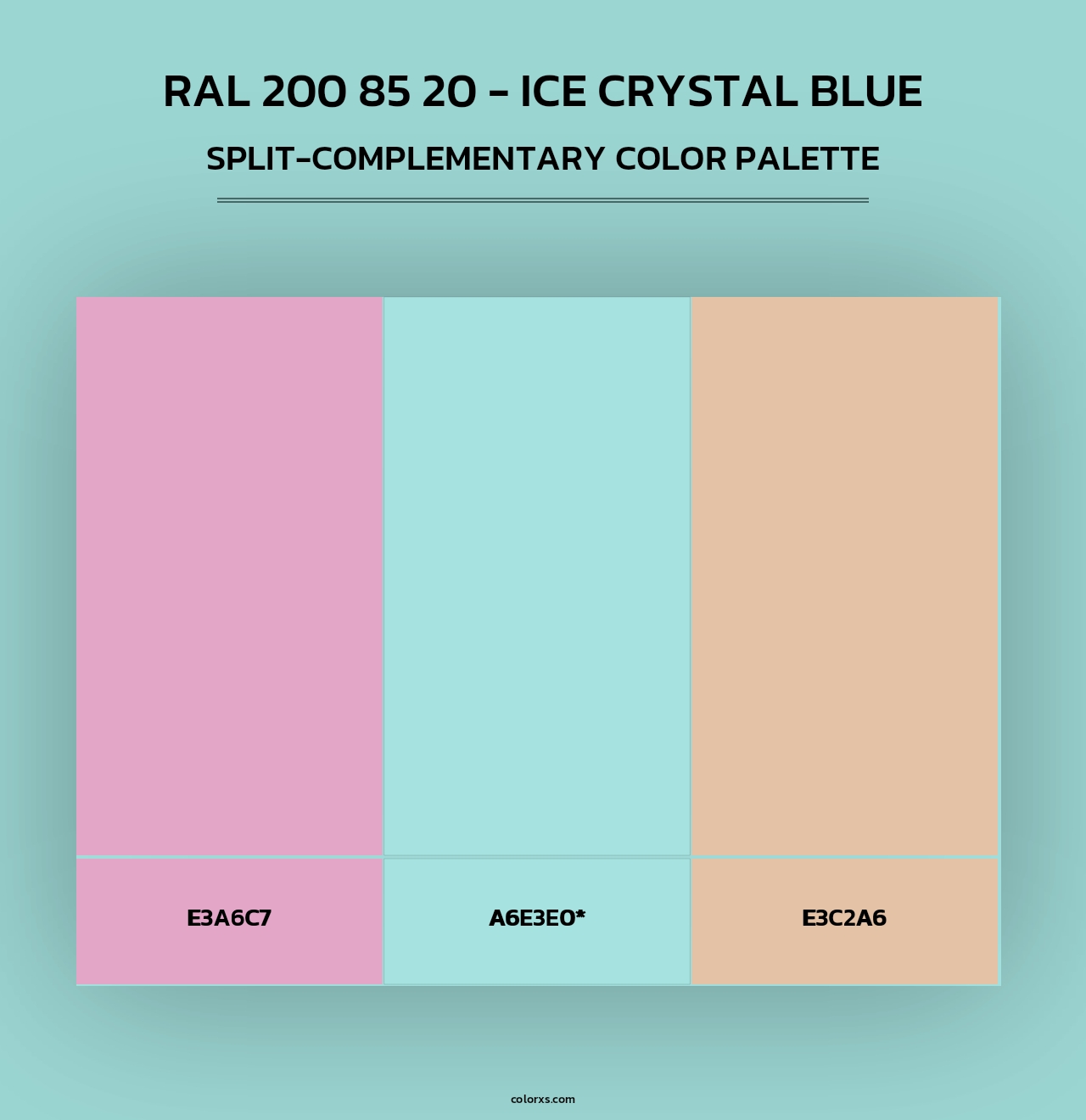 RAL 200 85 20 - Ice Crystal Blue - Split-Complementary Color Palette