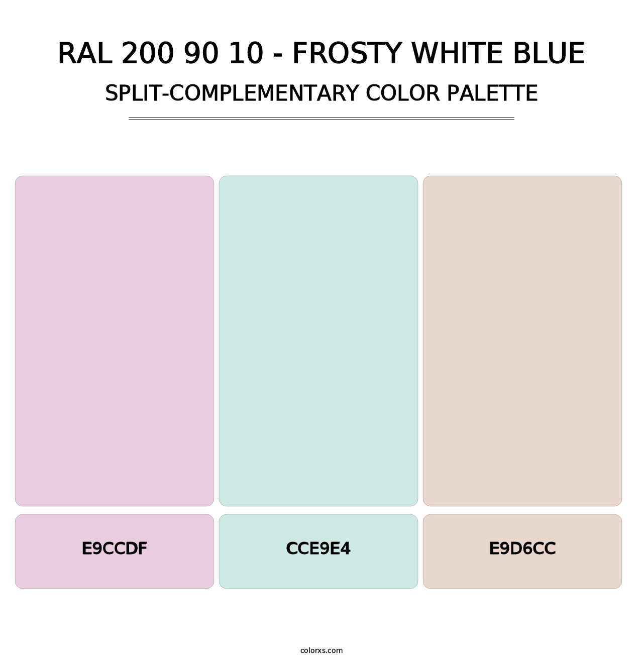 RAL 200 90 10 - Frosty White Blue - Split-Complementary Color Palette