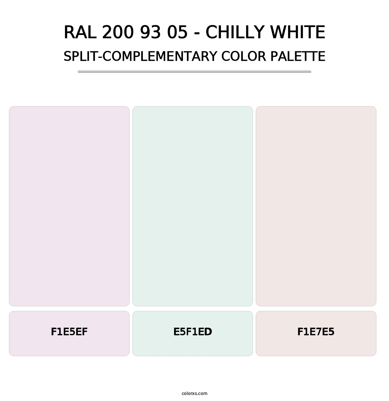 RAL 200 93 05 - Chilly White - Split-Complementary Color Palette