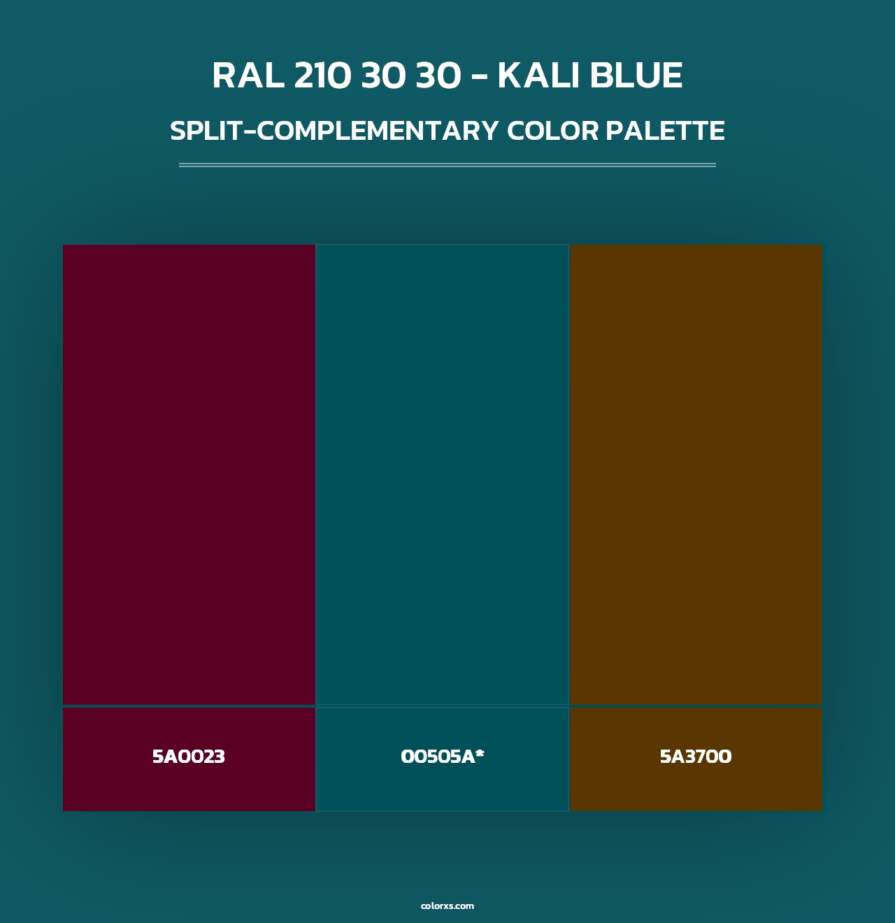 RAL 210 30 30 - Kali Blue - Split-Complementary Color Palette