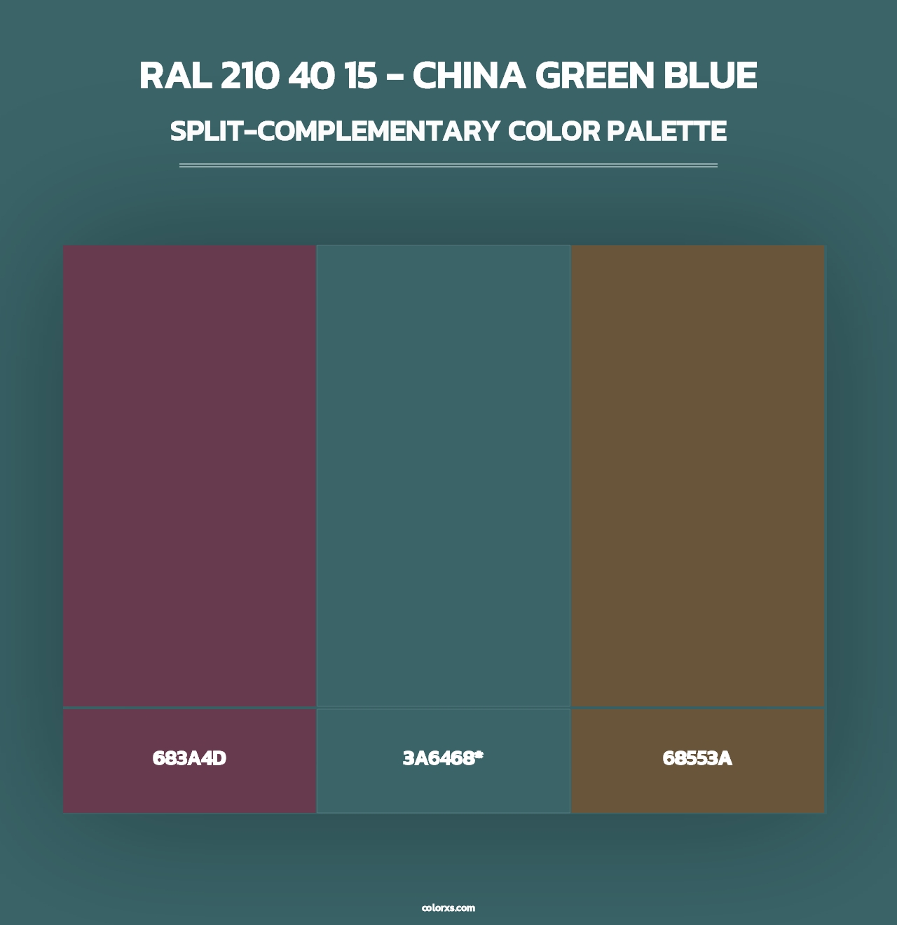 RAL 210 40 15 - China Green Blue - Split-Complementary Color Palette