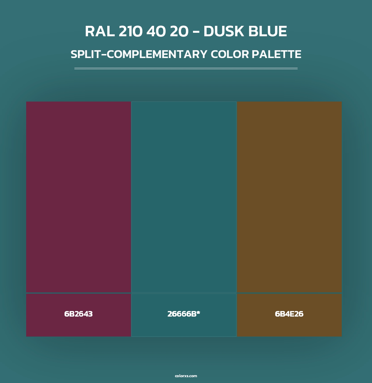 RAL 210 40 20 - Dusk Blue - Split-Complementary Color Palette