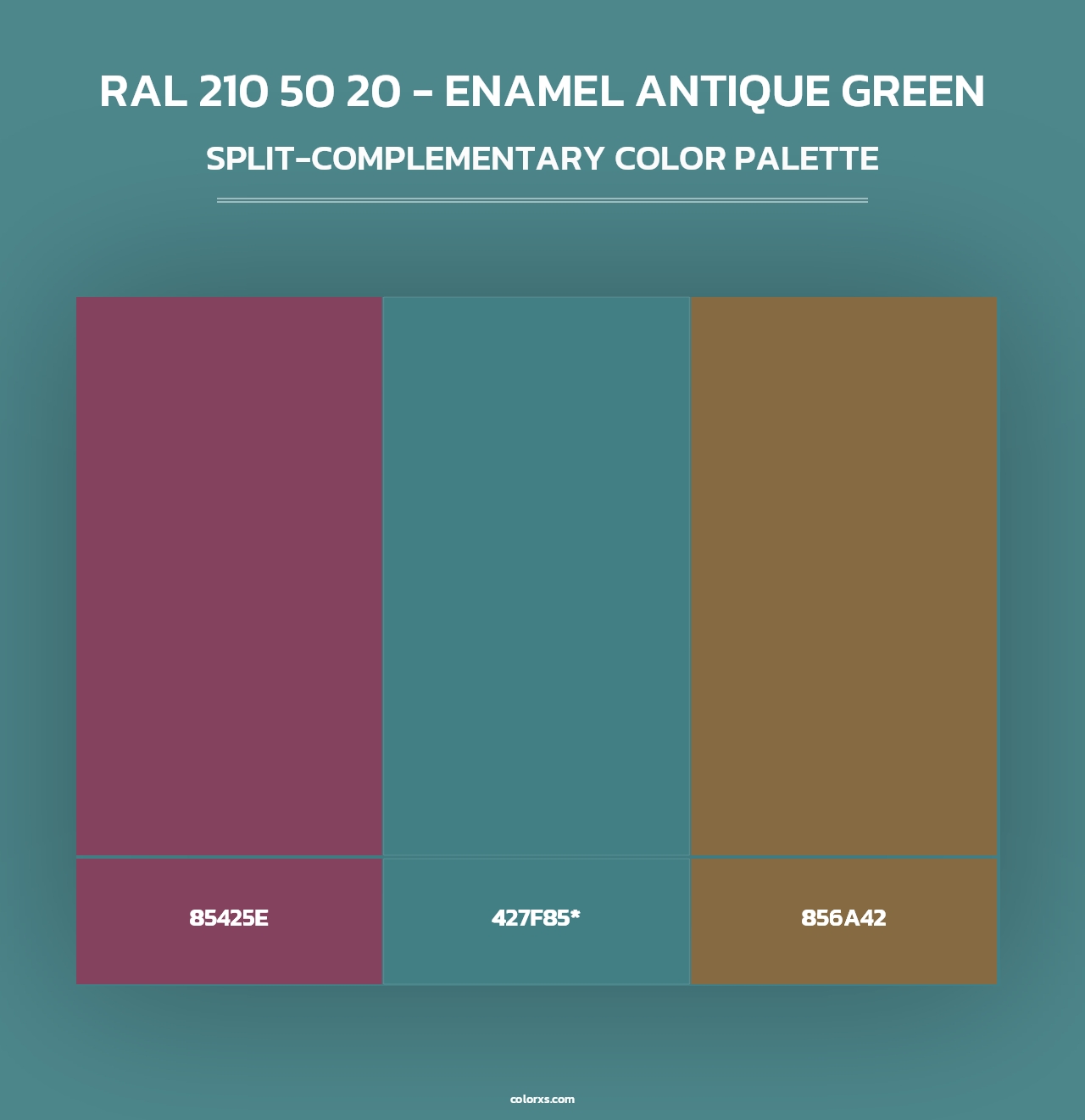 RAL 210 50 20 - Enamel Antique Green - Split-Complementary Color Palette