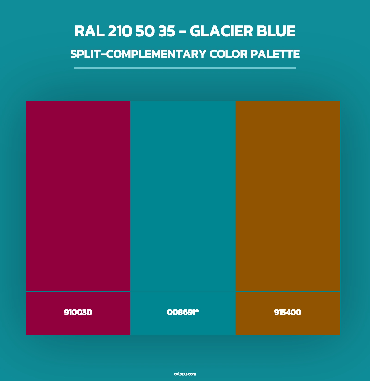 RAL 210 50 35 - Glacier Blue - Split-Complementary Color Palette