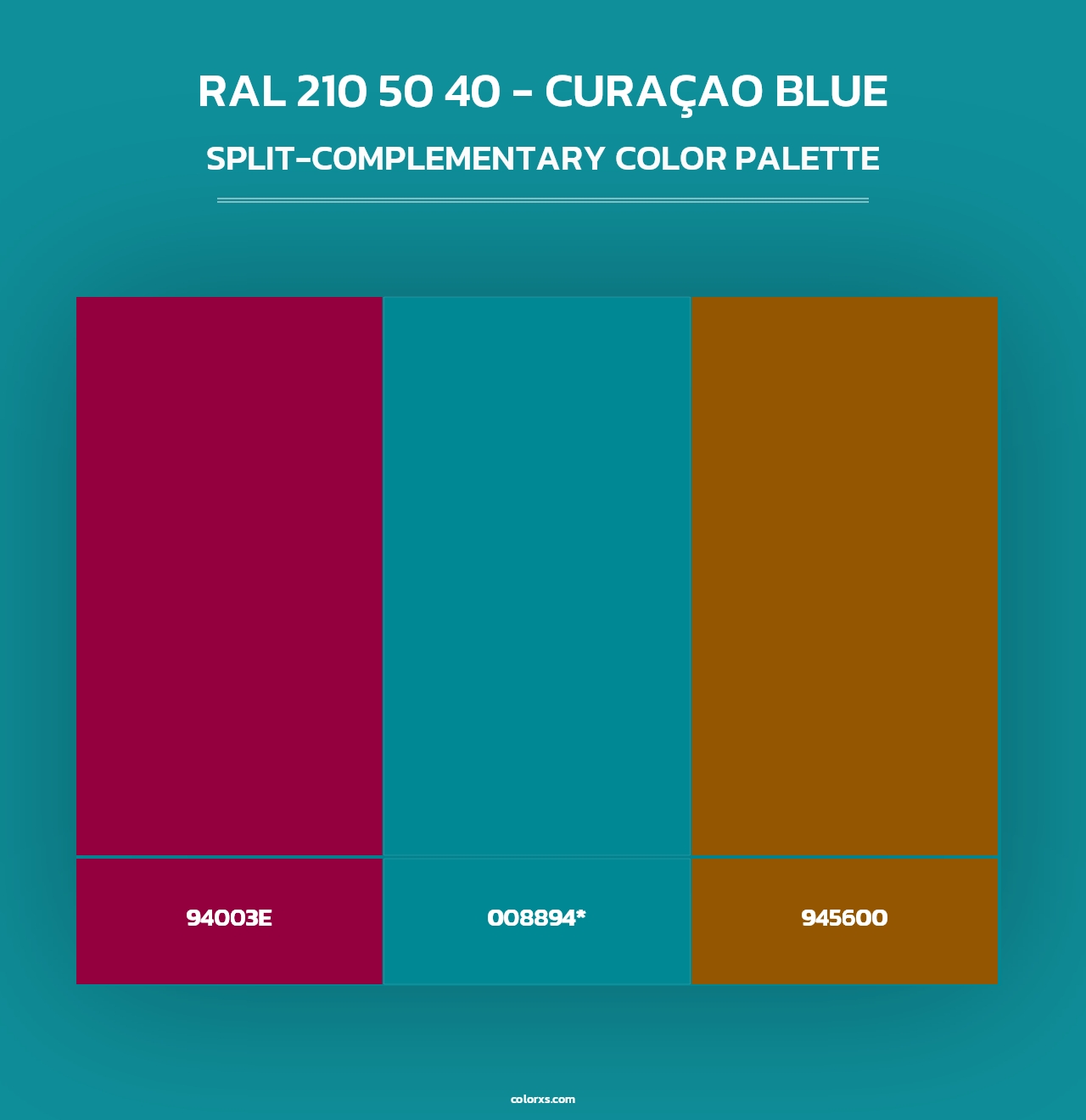 RAL 210 50 40 - Curaçao Blue - Split-Complementary Color Palette