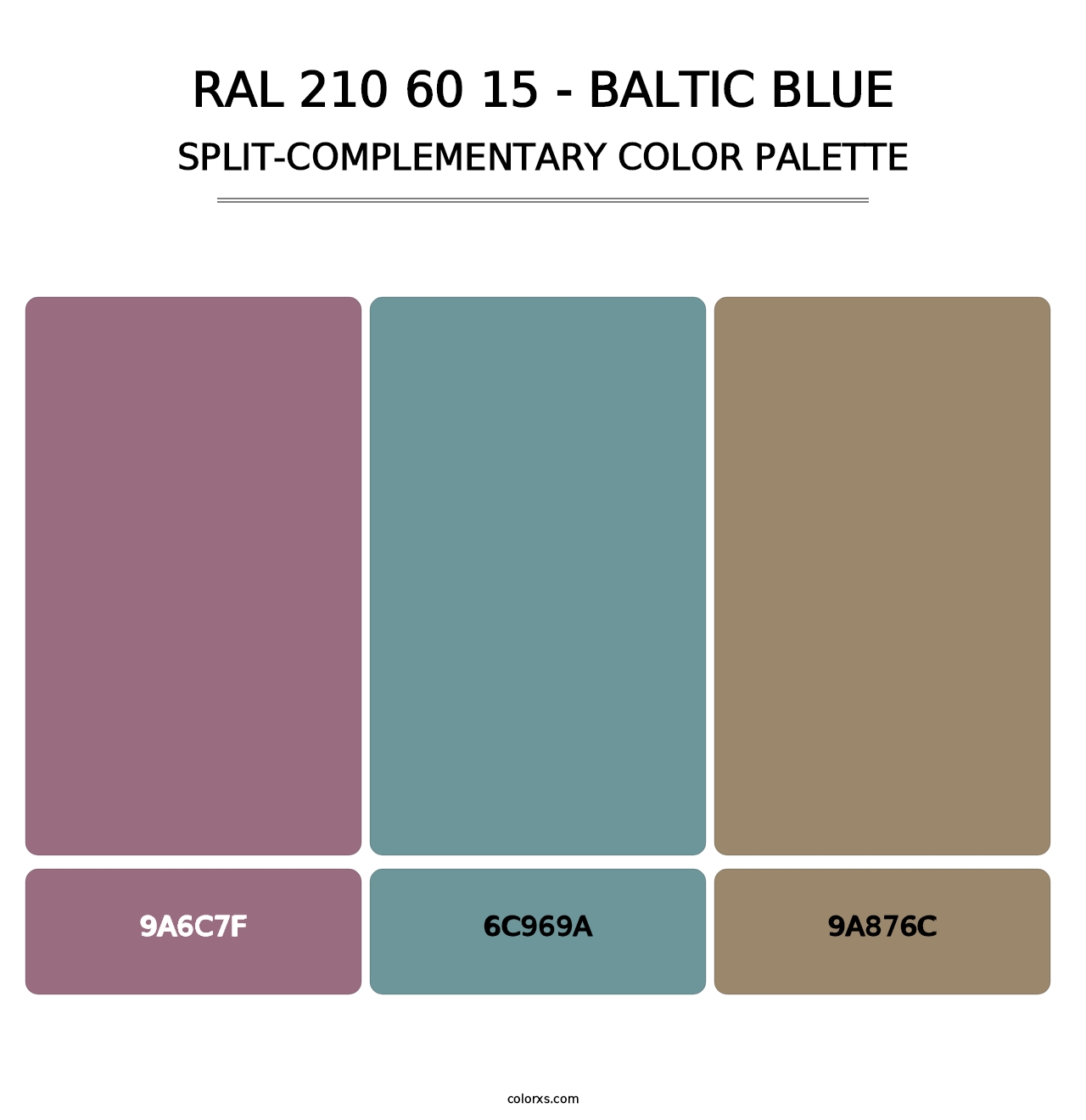 RAL 210 60 15 - Baltic Blue - Split-Complementary Color Palette