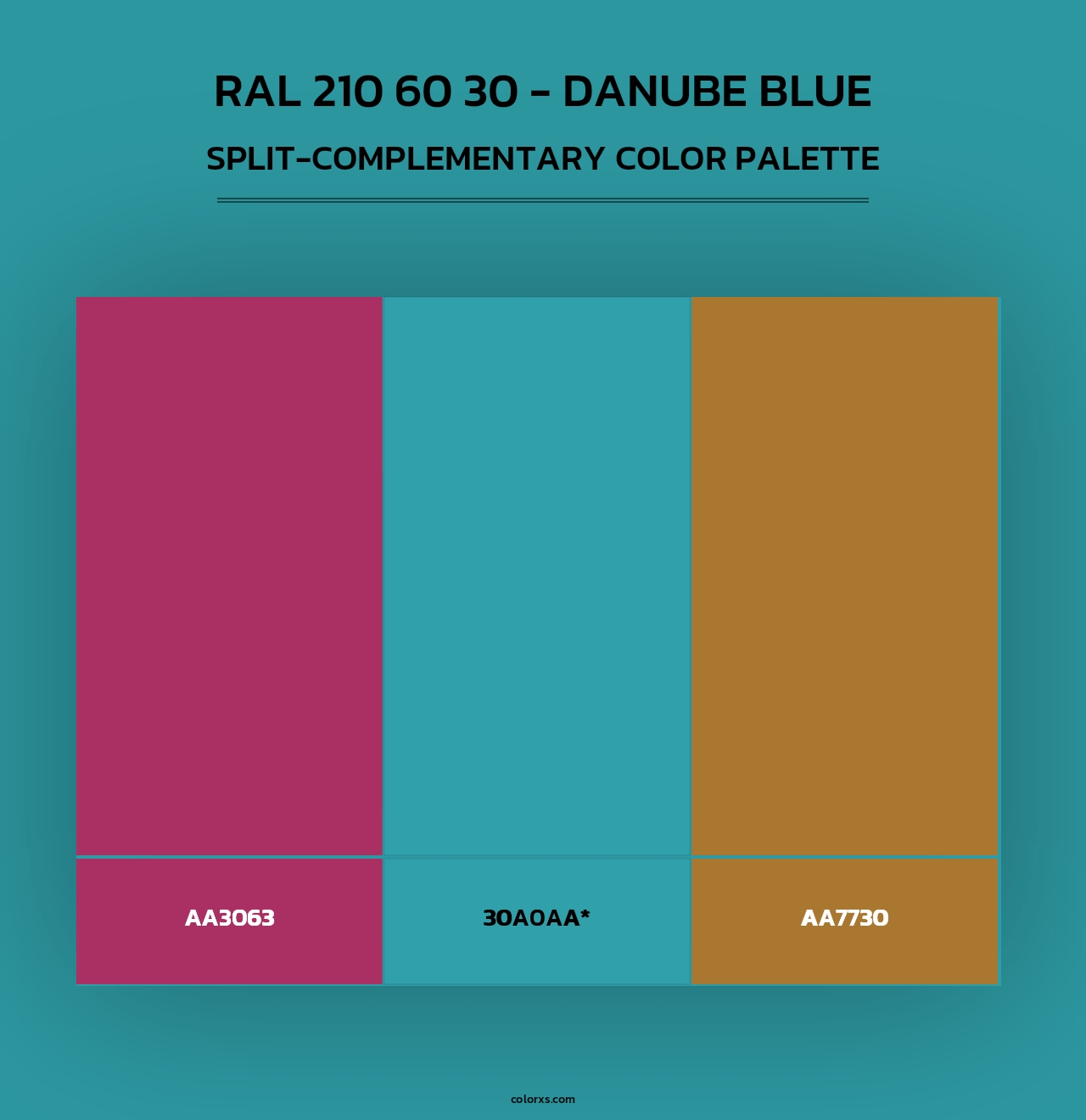 RAL 210 60 30 - Danube Blue - Split-Complementary Color Palette