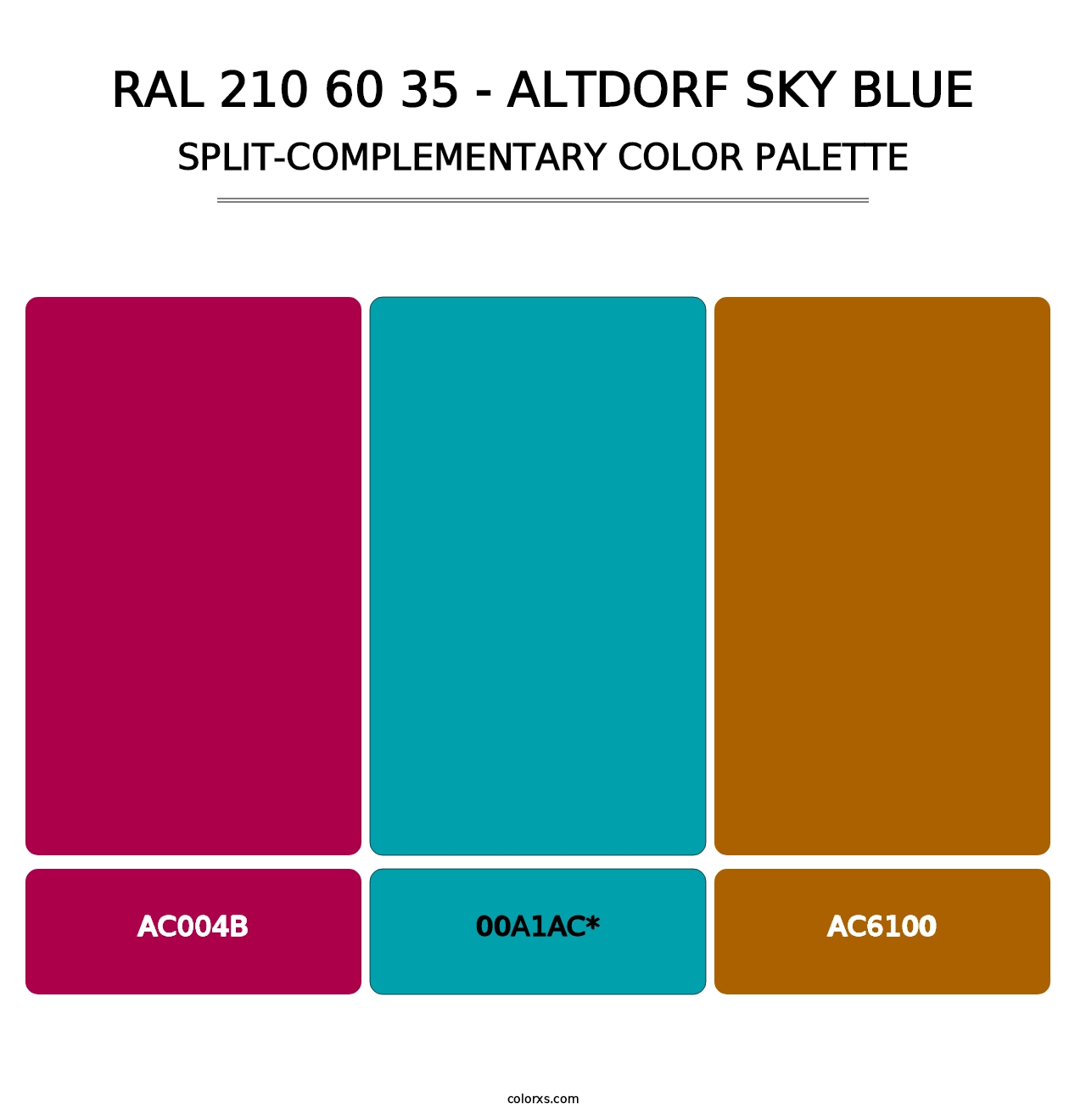 RAL 210 60 35 - Altdorf Sky Blue - Split-Complementary Color Palette