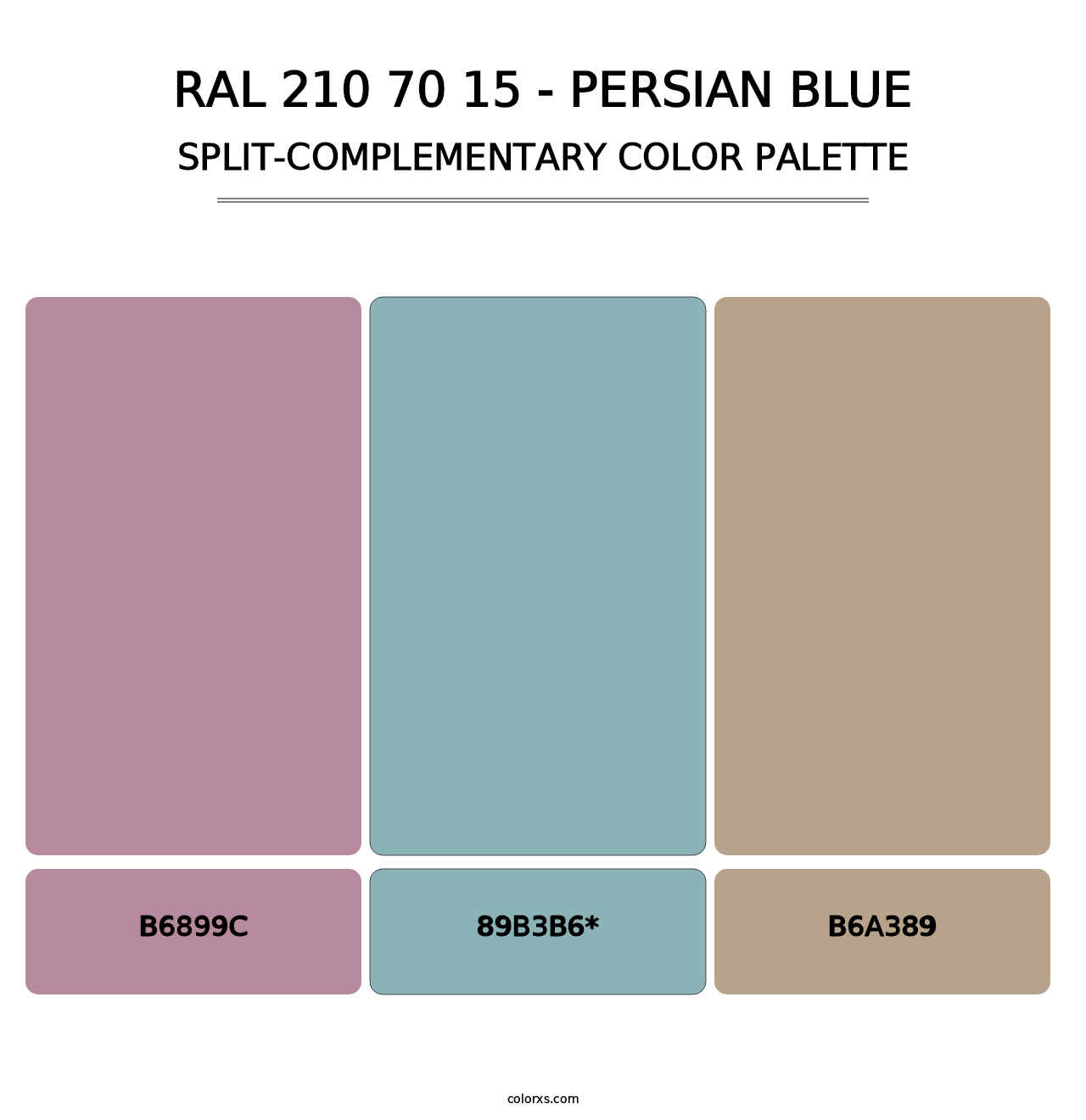 RAL 210 70 15 - Persian Blue - Split-Complementary Color Palette
