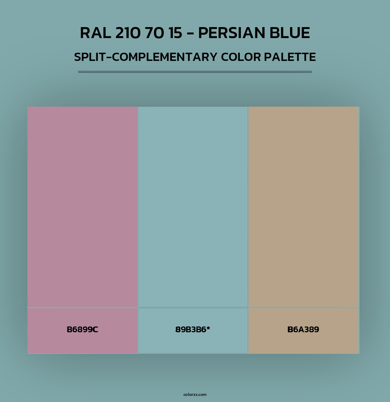 RAL 210 70 15 - Persian Blue - Split-Complementary Color Palette