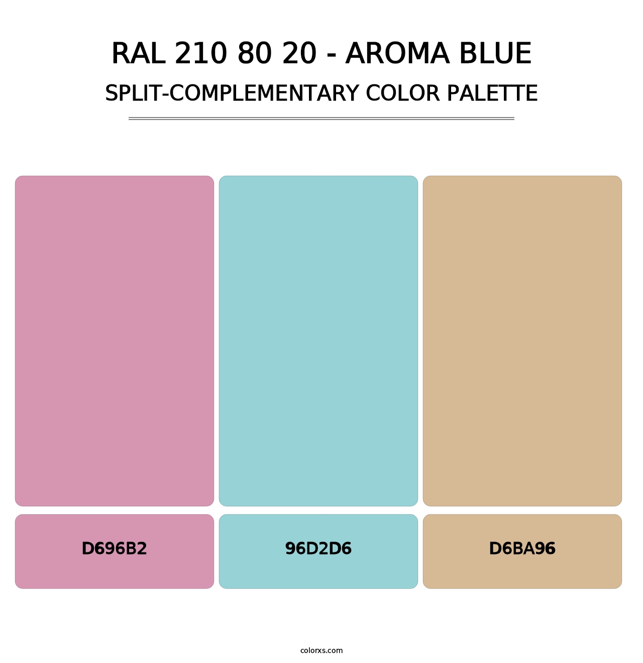 RAL 210 80 20 - Aroma Blue - Split-Complementary Color Palette