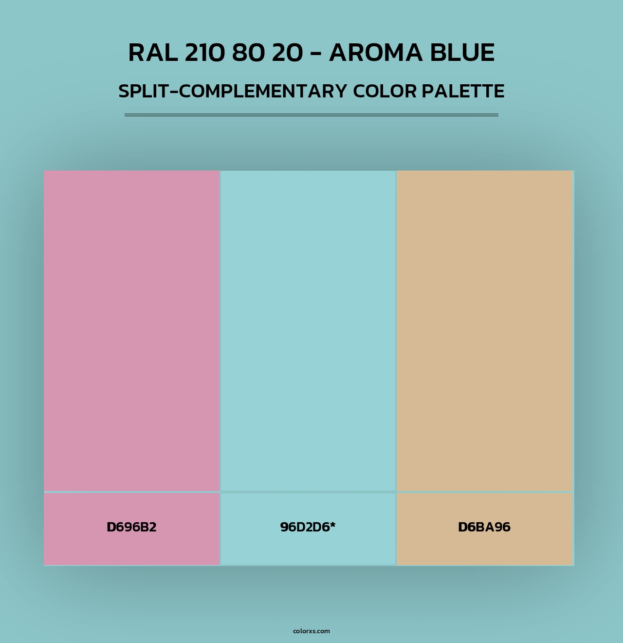 RAL 210 80 20 - Aroma Blue - Split-Complementary Color Palette