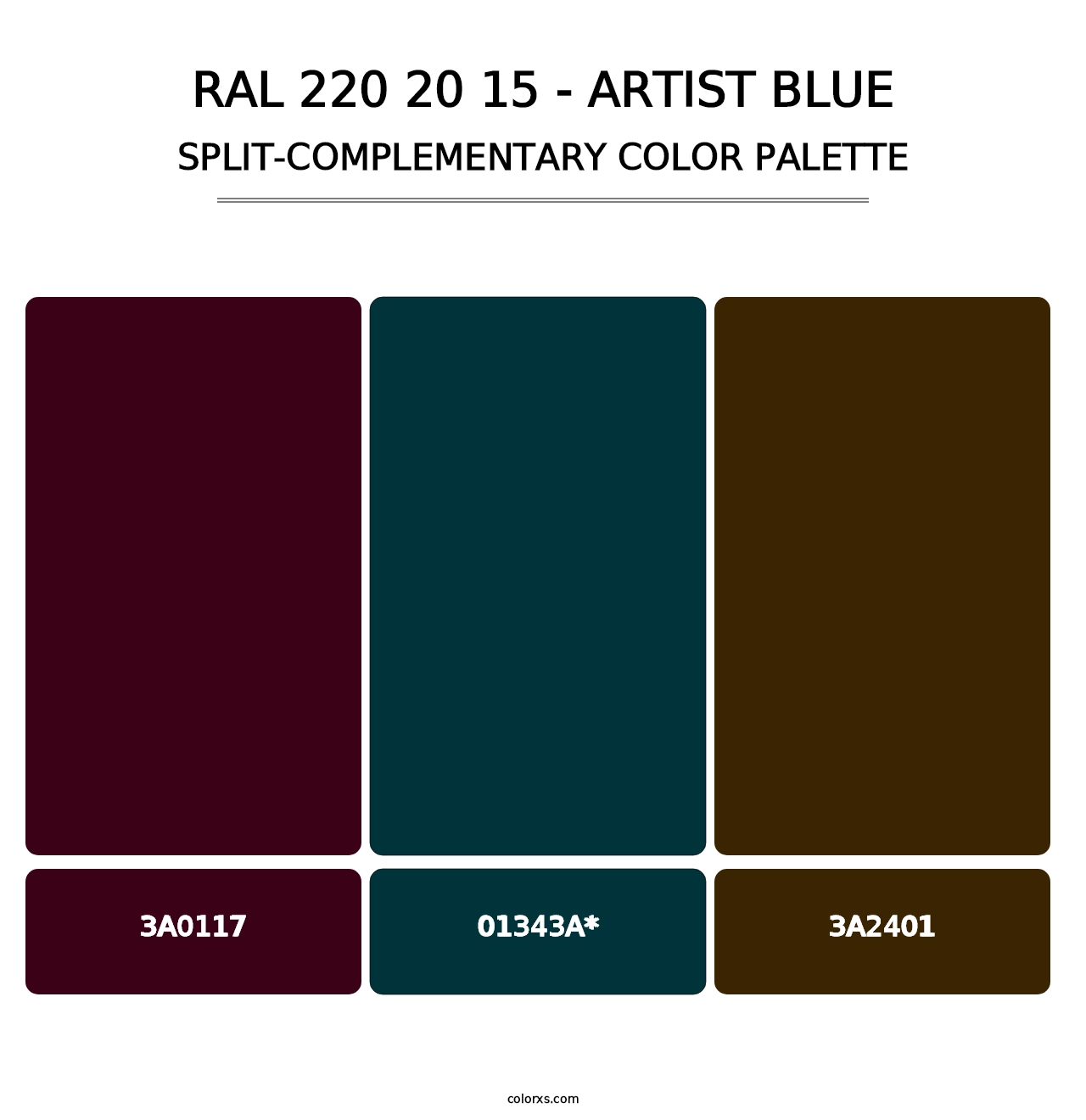 RAL 220 20 15 - Artist Blue - Split-Complementary Color Palette