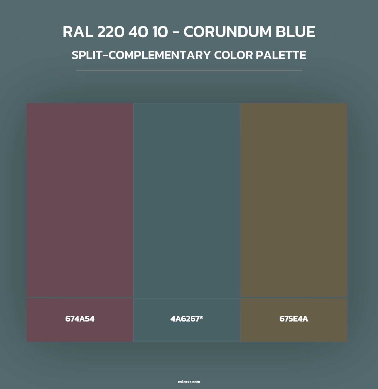 RAL 220 40 10 - Corundum Blue - Split-Complementary Color Palette