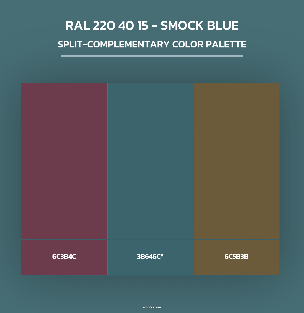 RAL 220 40 15 - Smock Blue - Split-Complementary Color Palette