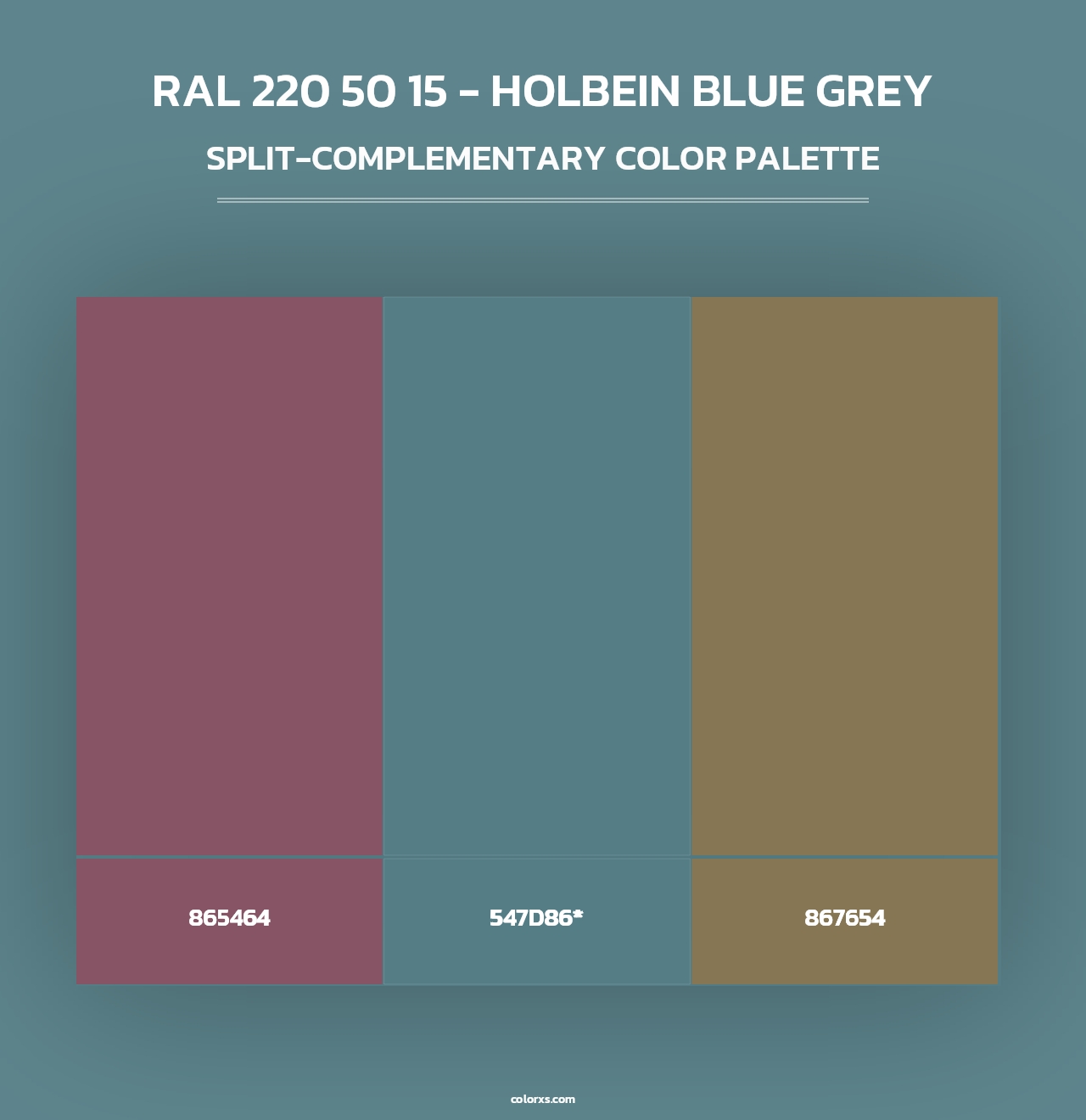 RAL 220 50 15 - Holbein Blue Grey - Split-Complementary Color Palette