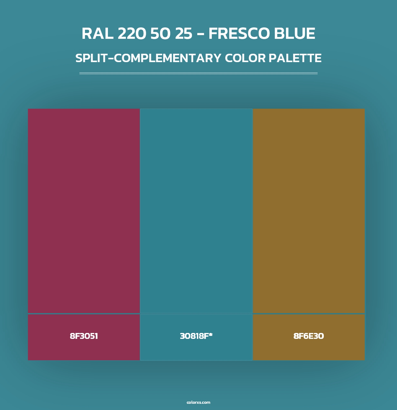 RAL 220 50 25 - Fresco Blue - Split-Complementary Color Palette