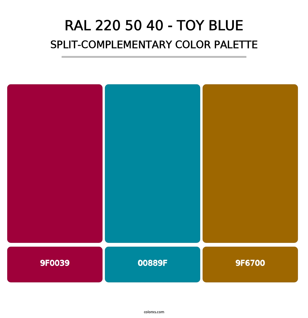 RAL 220 50 40 - Toy Blue - Split-Complementary Color Palette