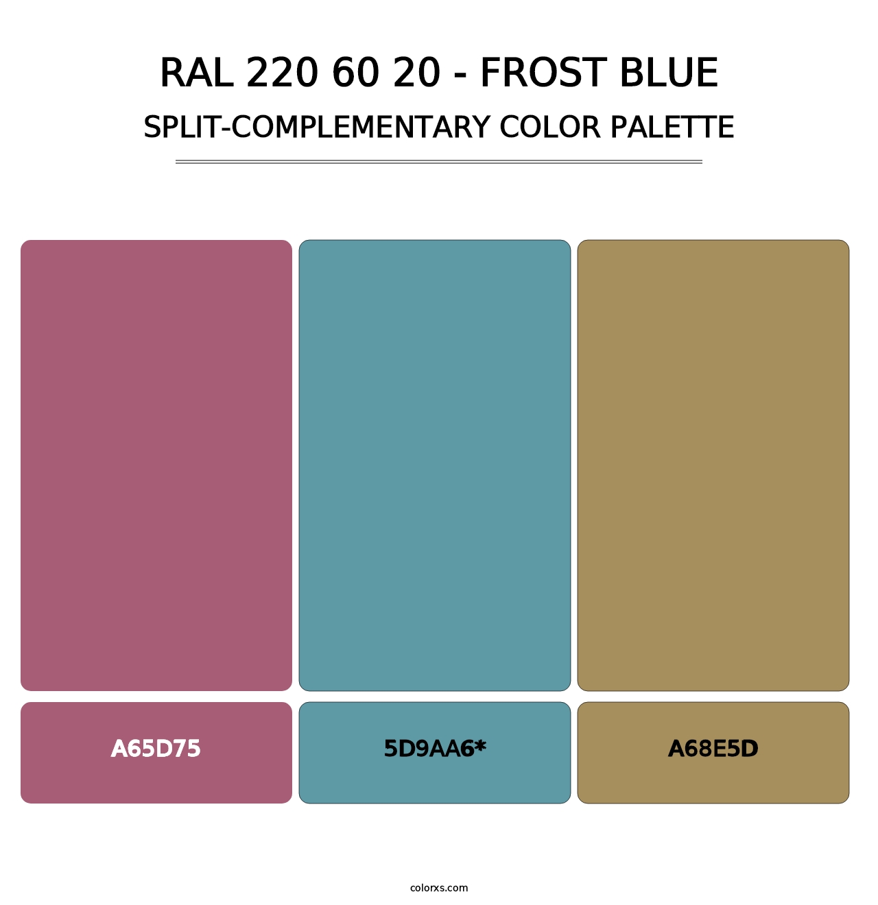 RAL 220 60 20 - Frost Blue - Split-Complementary Color Palette