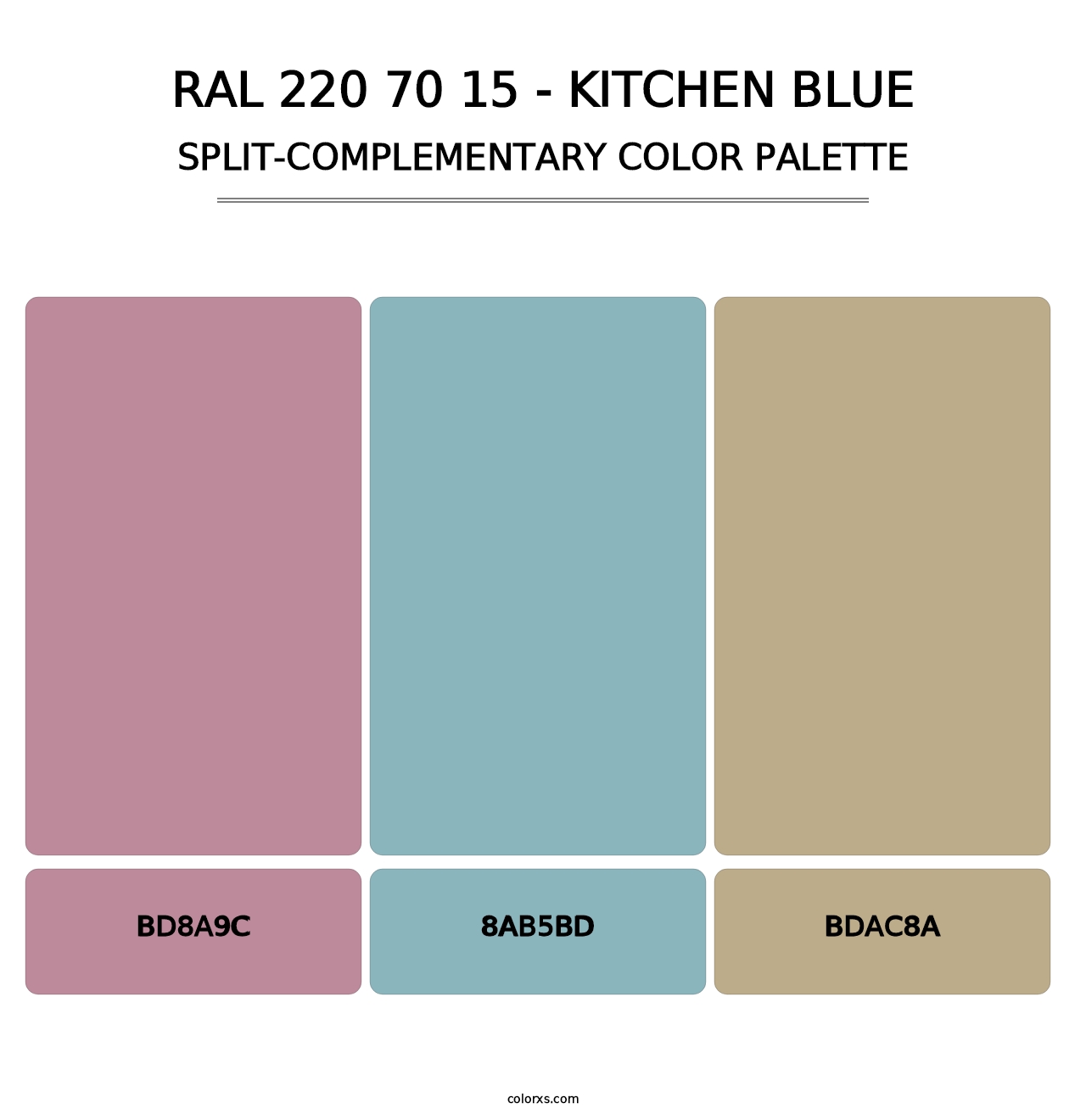 RAL 220 70 15 - Kitchen Blue - Split-Complementary Color Palette