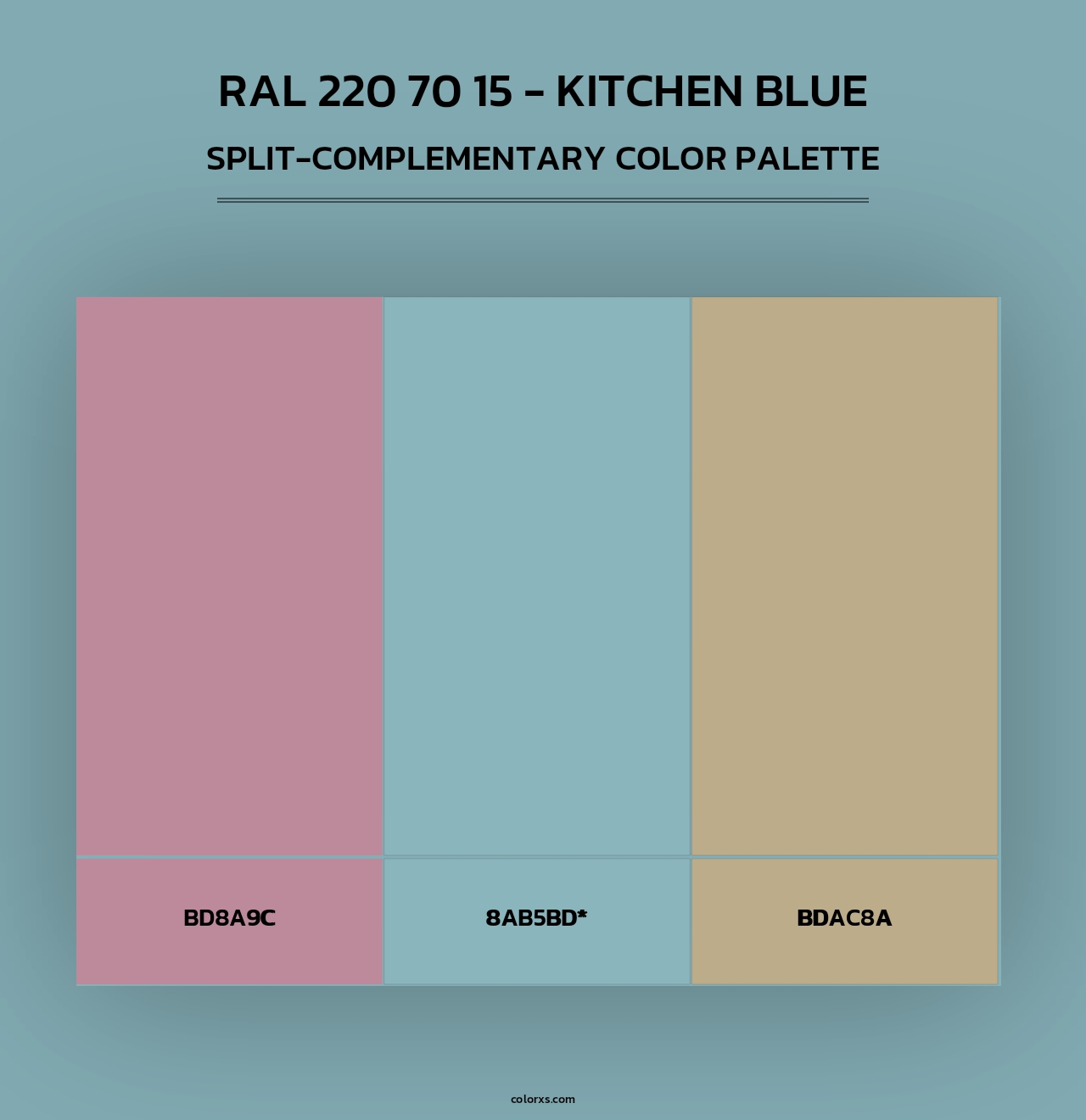 RAL 220 70 15 - Kitchen Blue - Split-Complementary Color Palette
