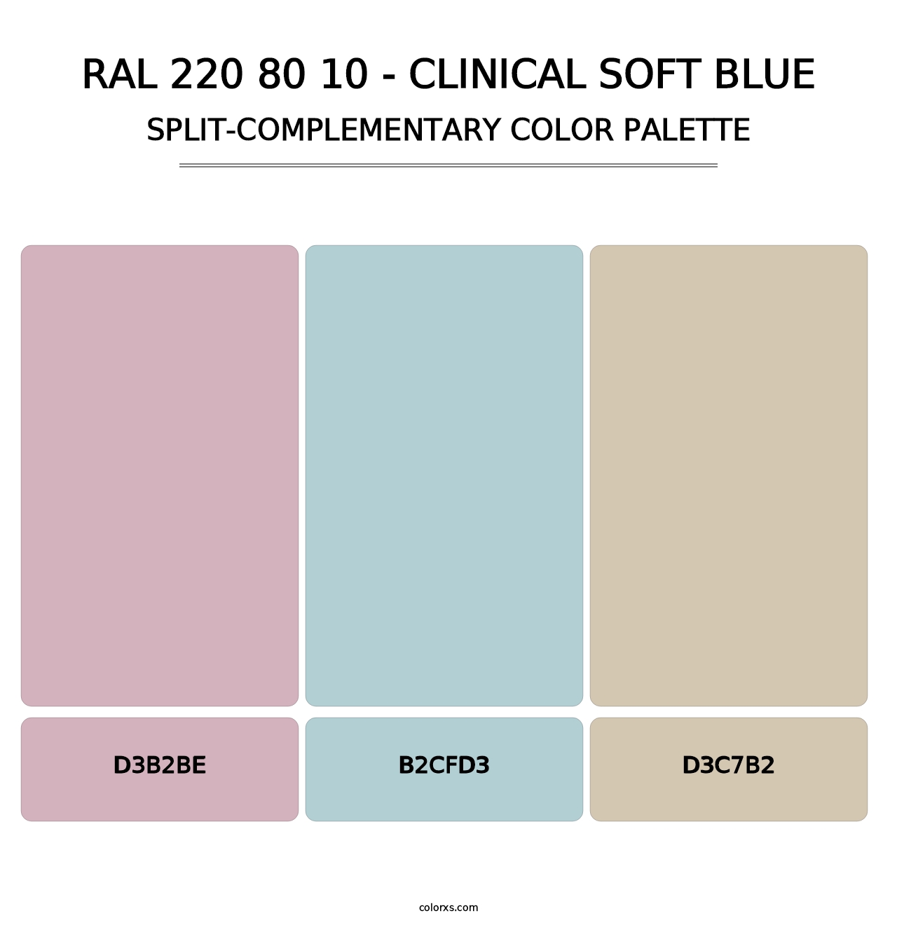 RAL 220 80 10 - Clinical Soft Blue - Split-Complementary Color Palette