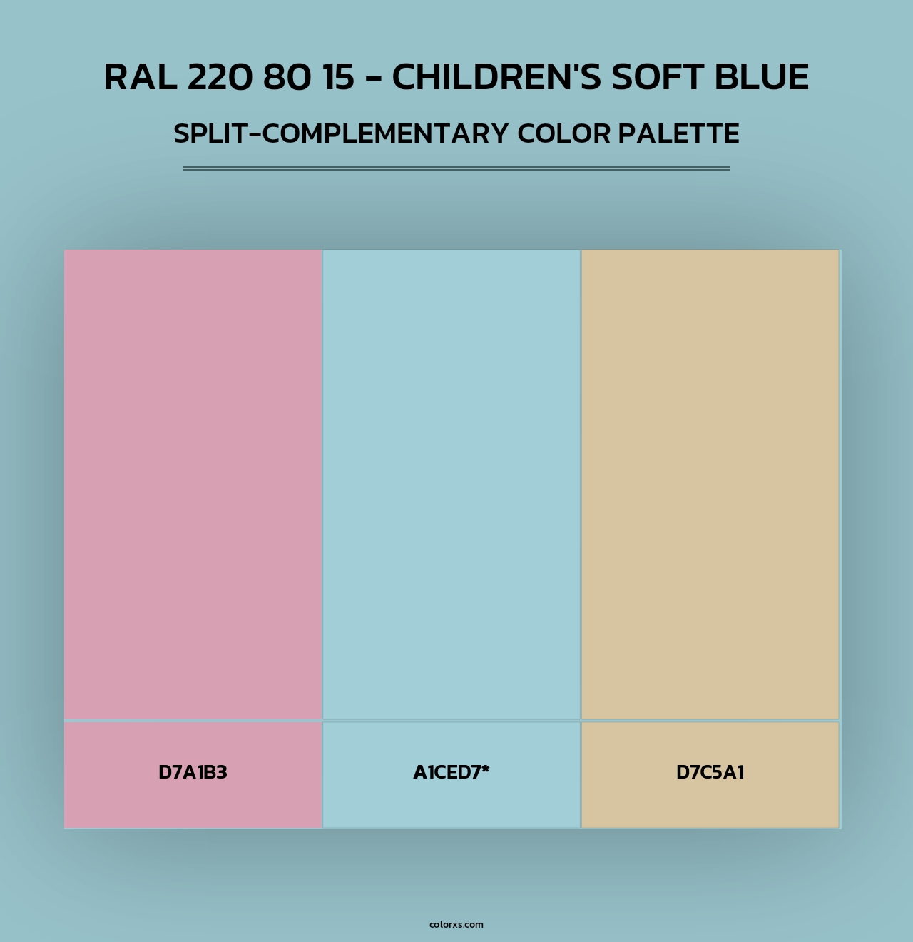 RAL 220 80 15 - Children's Soft Blue - Split-Complementary Color Palette