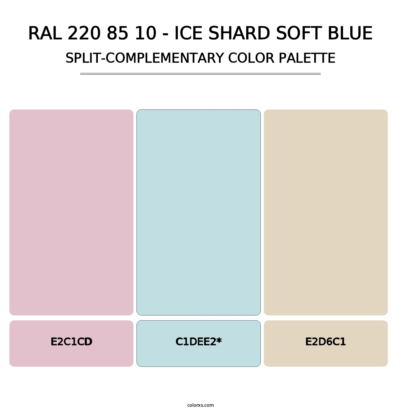 RAL 220 85 10 - Ice Shard Soft Blue - Split-Complementary Color Palette
