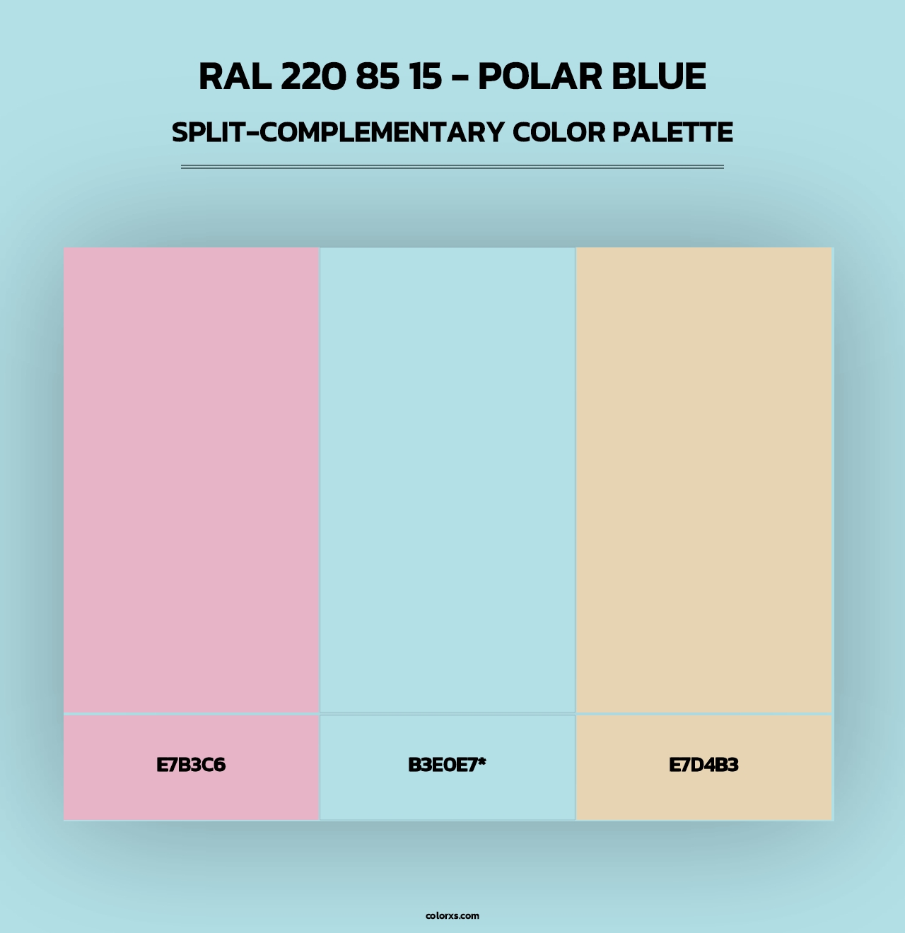 RAL 220 85 15 - Polar Blue - Split-Complementary Color Palette