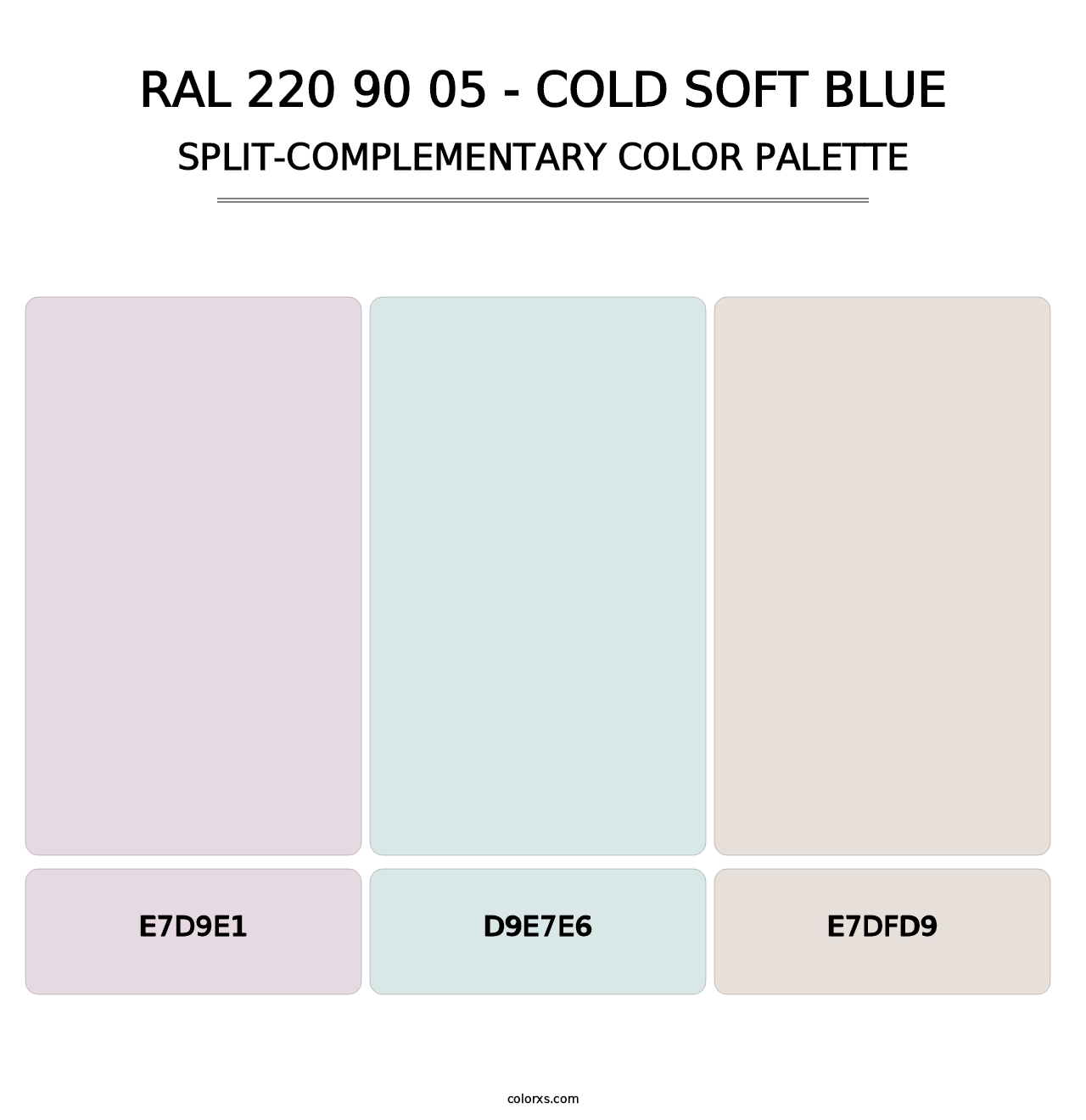 RAL 220 90 05 - Cold Soft Blue - Split-Complementary Color Palette
