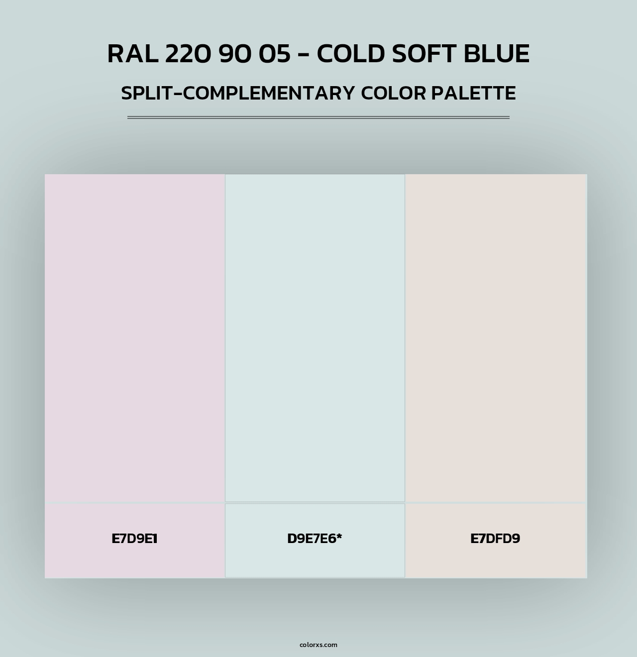 RAL 220 90 05 - Cold Soft Blue - Split-Complementary Color Palette